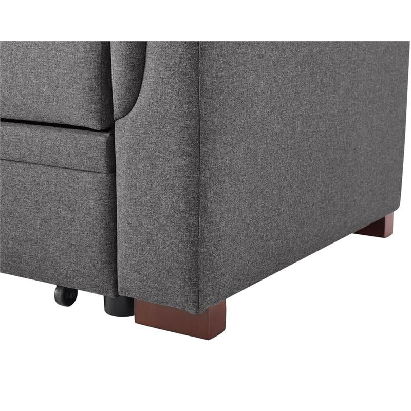 Bowery Hill Fabric Reversible/Sectional Modern Sleeper Sofa with Storage in Gray