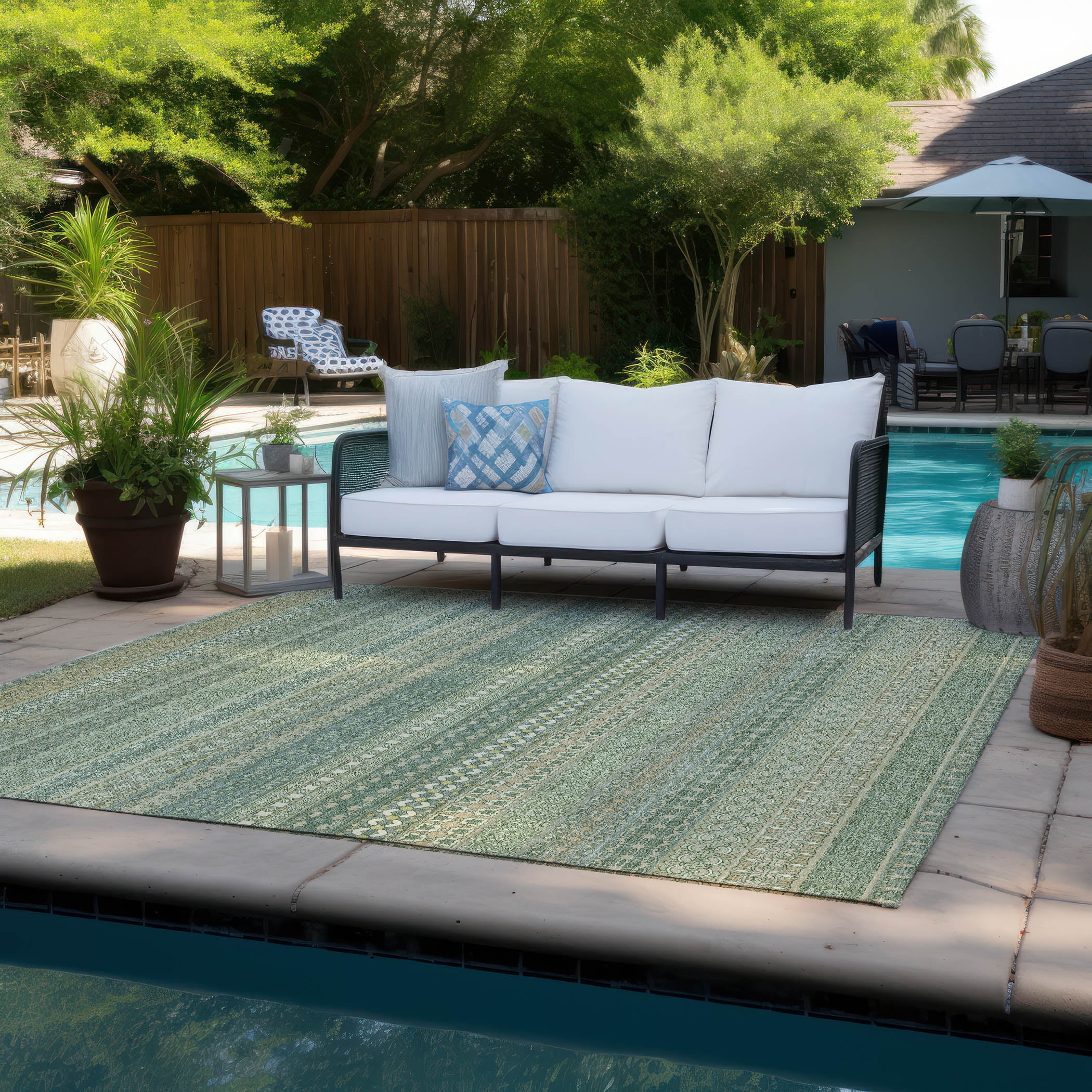 Addison Rugs Chantille ACN527 Aloe 8' x 10' Indoor Outdoor Area Rug, Easy Clean, Machine Washable, Non Shedding, Bedroom, Living Room, Dining Room, Kitchen, Patio Rug