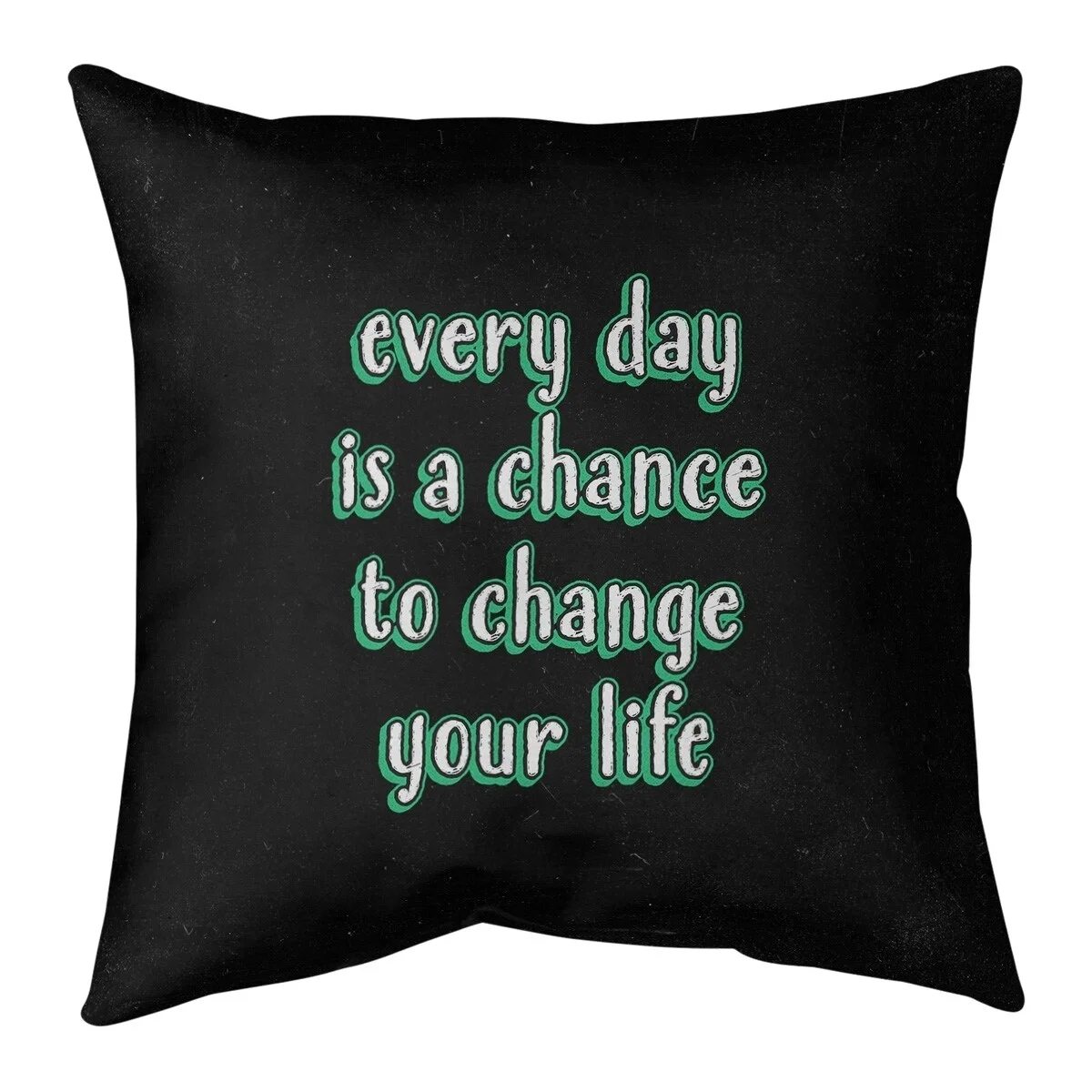 ArtVerse Quotes Change Your Life Quote Chalkboard Style Pillow-Faux Linen 14 x 14 Medium