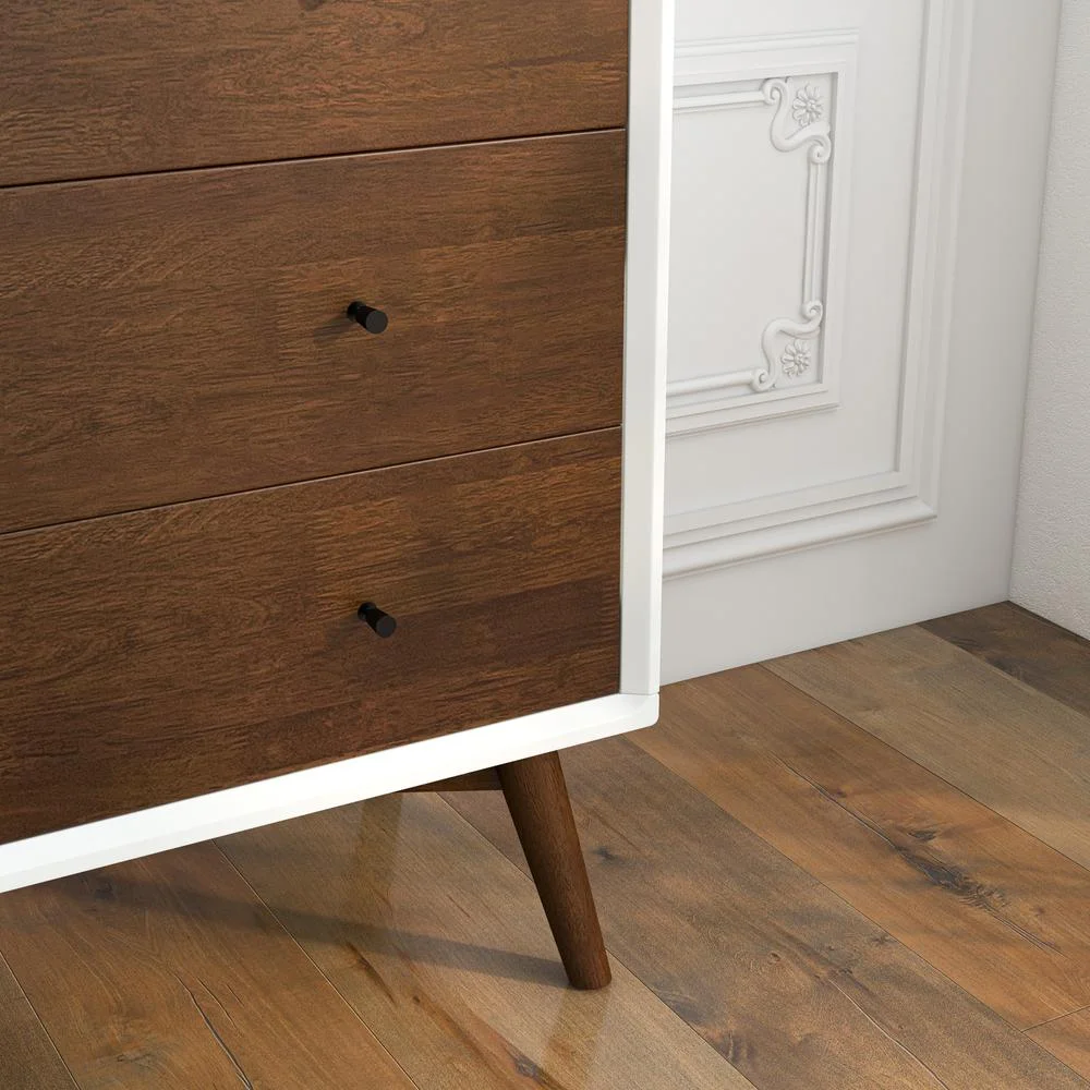 Francesca Bedroom Furniture 5 Drawers Tall White Dressers and Closet Organizer