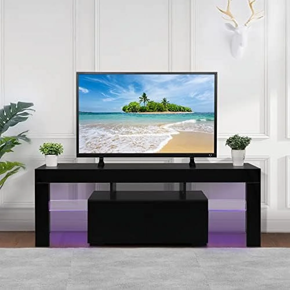 NLIBOOMLife TV Stand for 55+ 65+ Inch TV Corner White LED TV Stand Entertainment Center TV Cabinet with for Living Room Bed Room