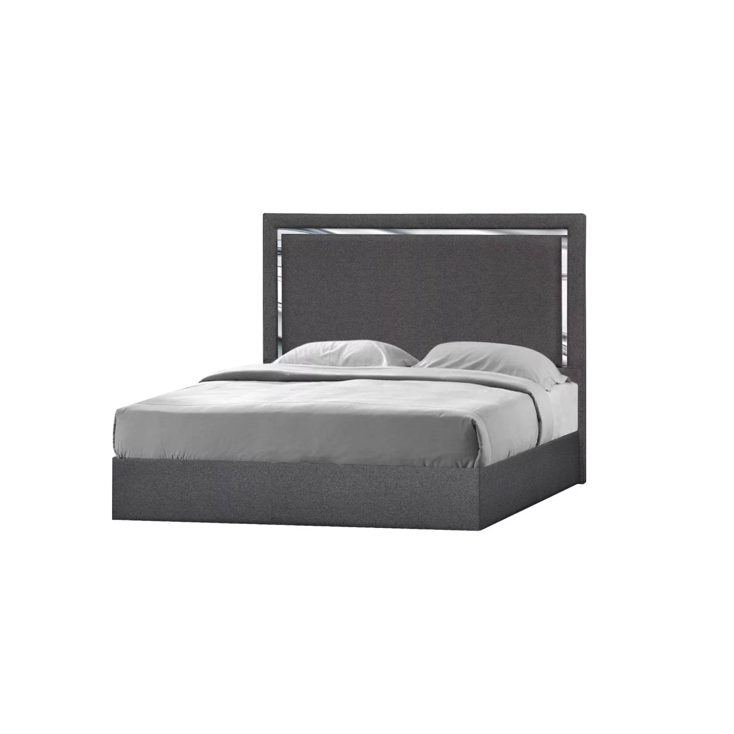 J&M Furniture Monet Queen Bed in Charcoal