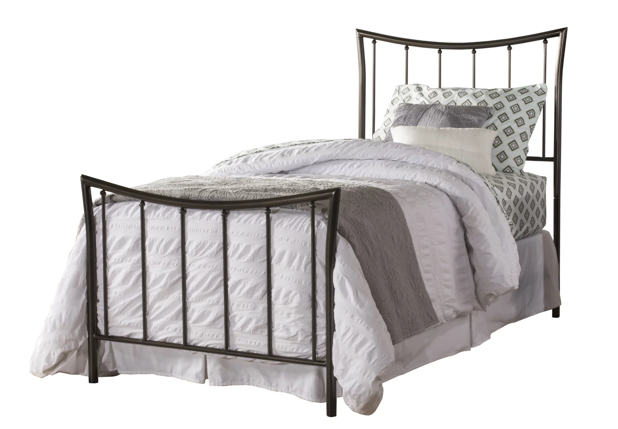 Hillsdale Furniture Edgewood Spindle Metal Twin Bed, Magnesium Pewter Finish