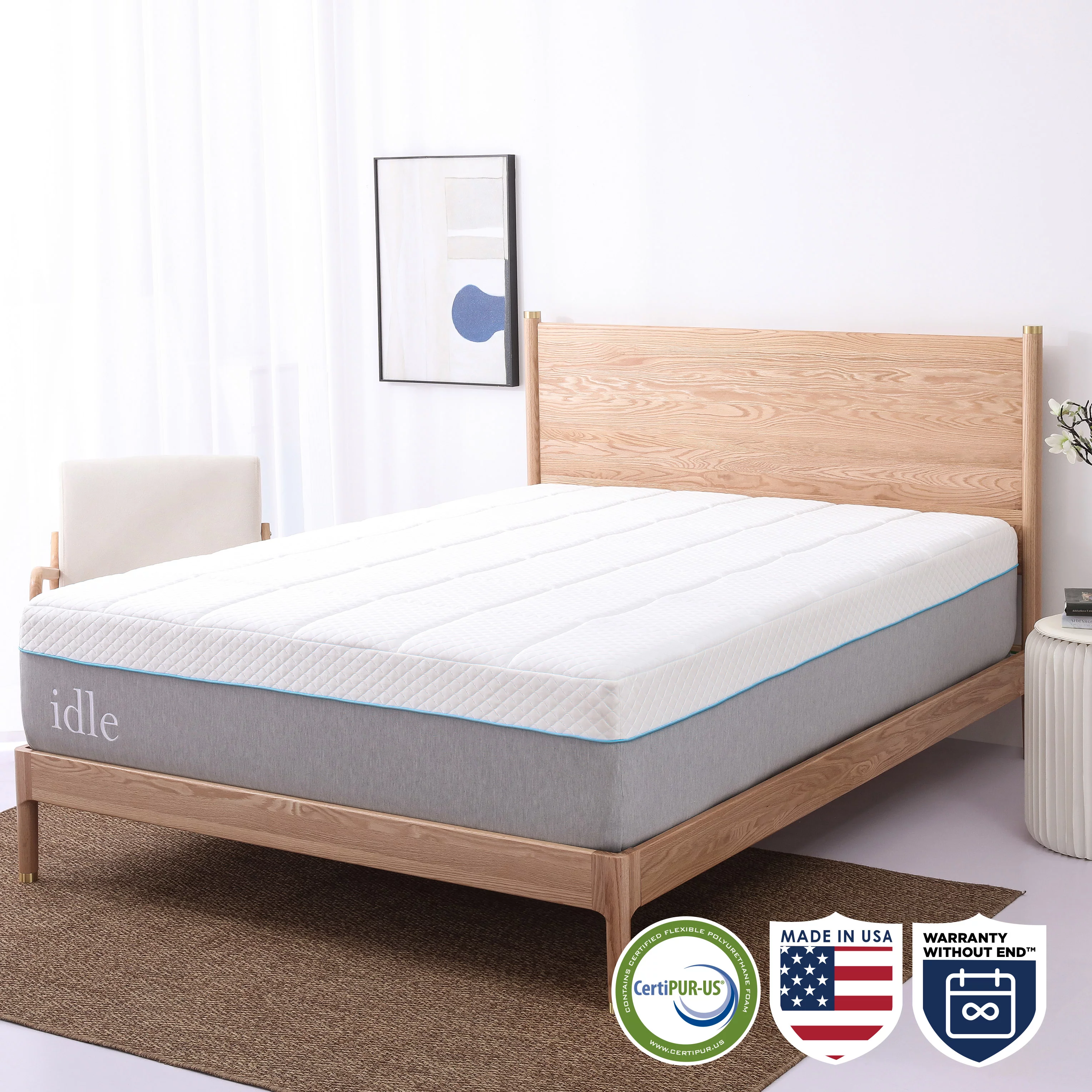Idle 14 inch Gel Memory Foam Mattress, King Size Mattress in a Box, Medium