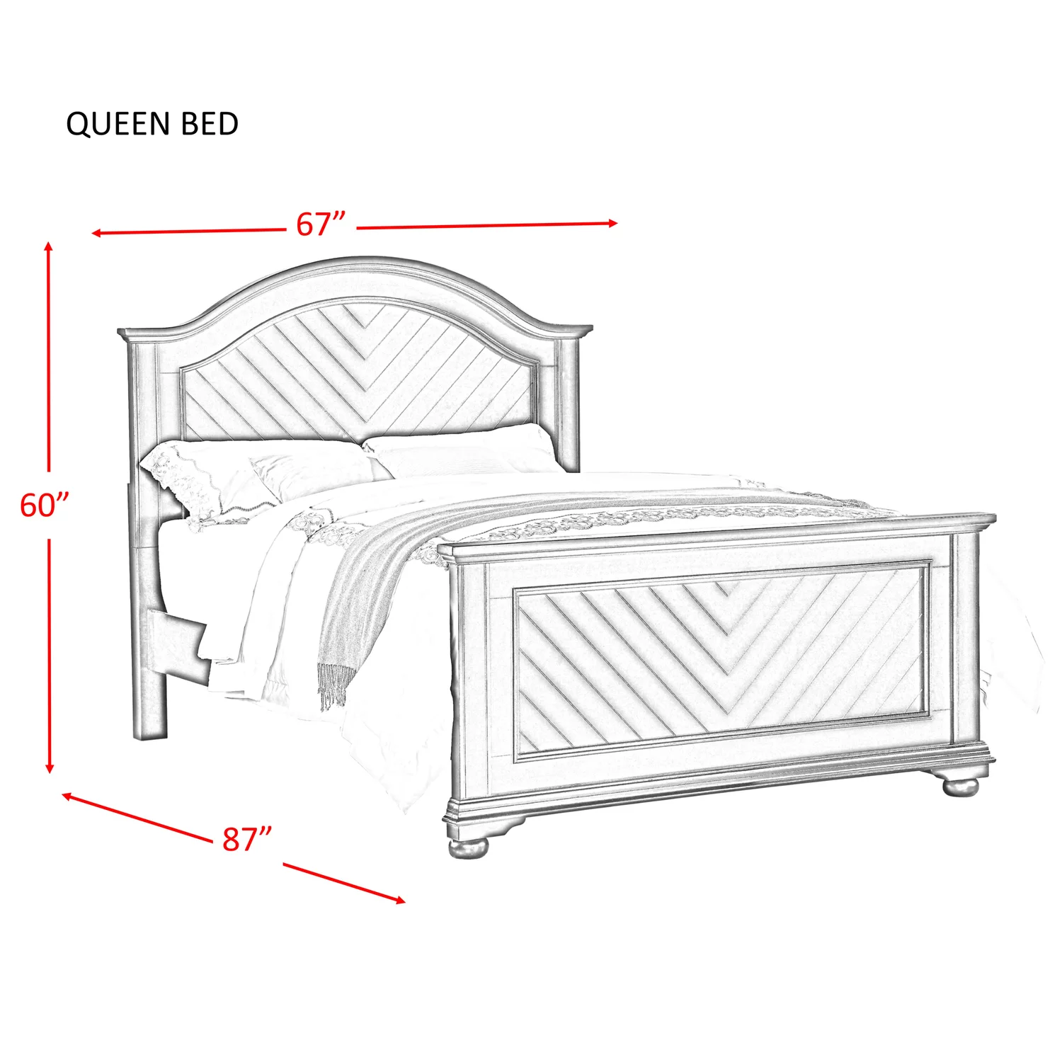 Picket House Furnishings Addison White Queen Panel 4PC Bedroom Set BP700QB4PC