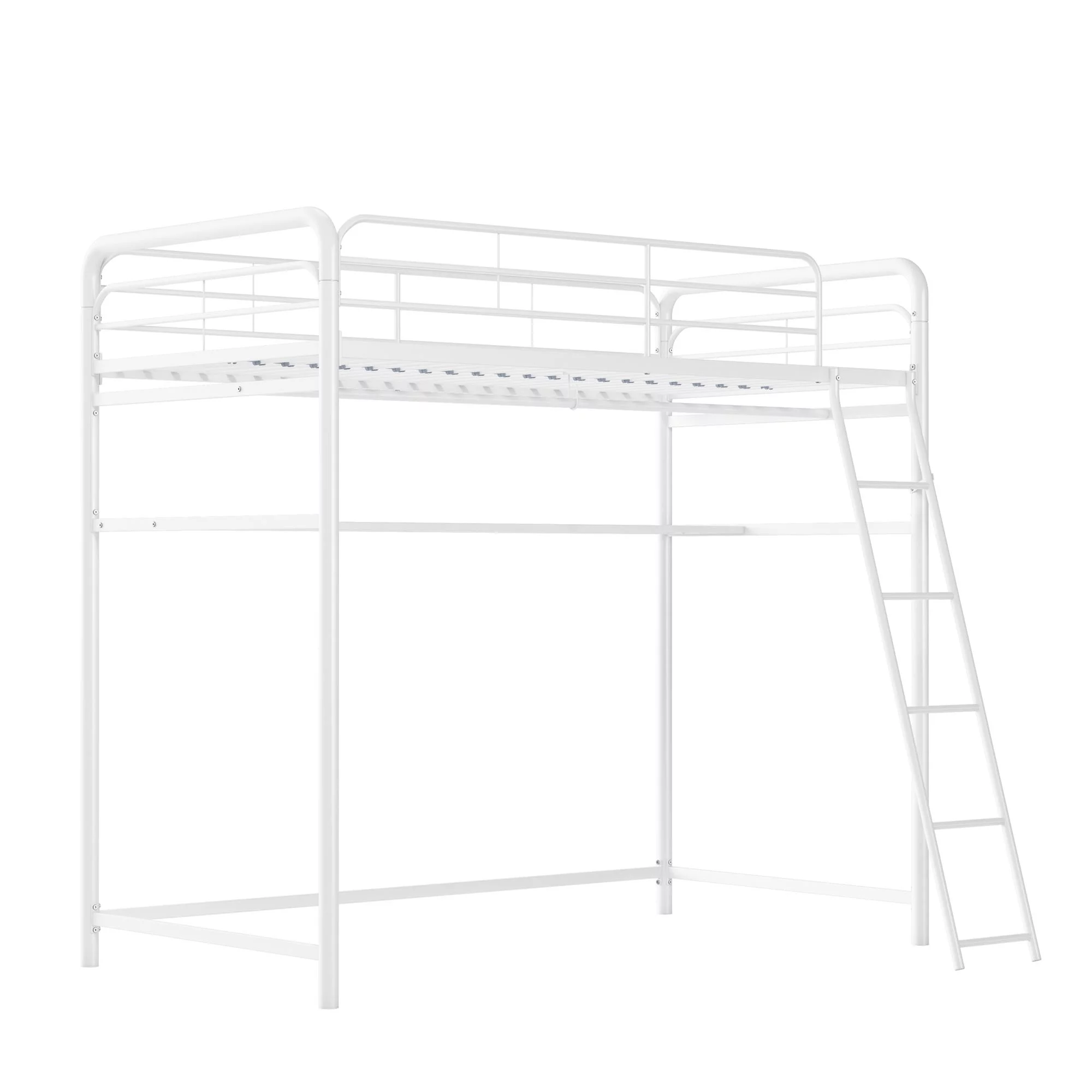 DHP Knox Closet Storage Metal Loft Bed, Twin, White