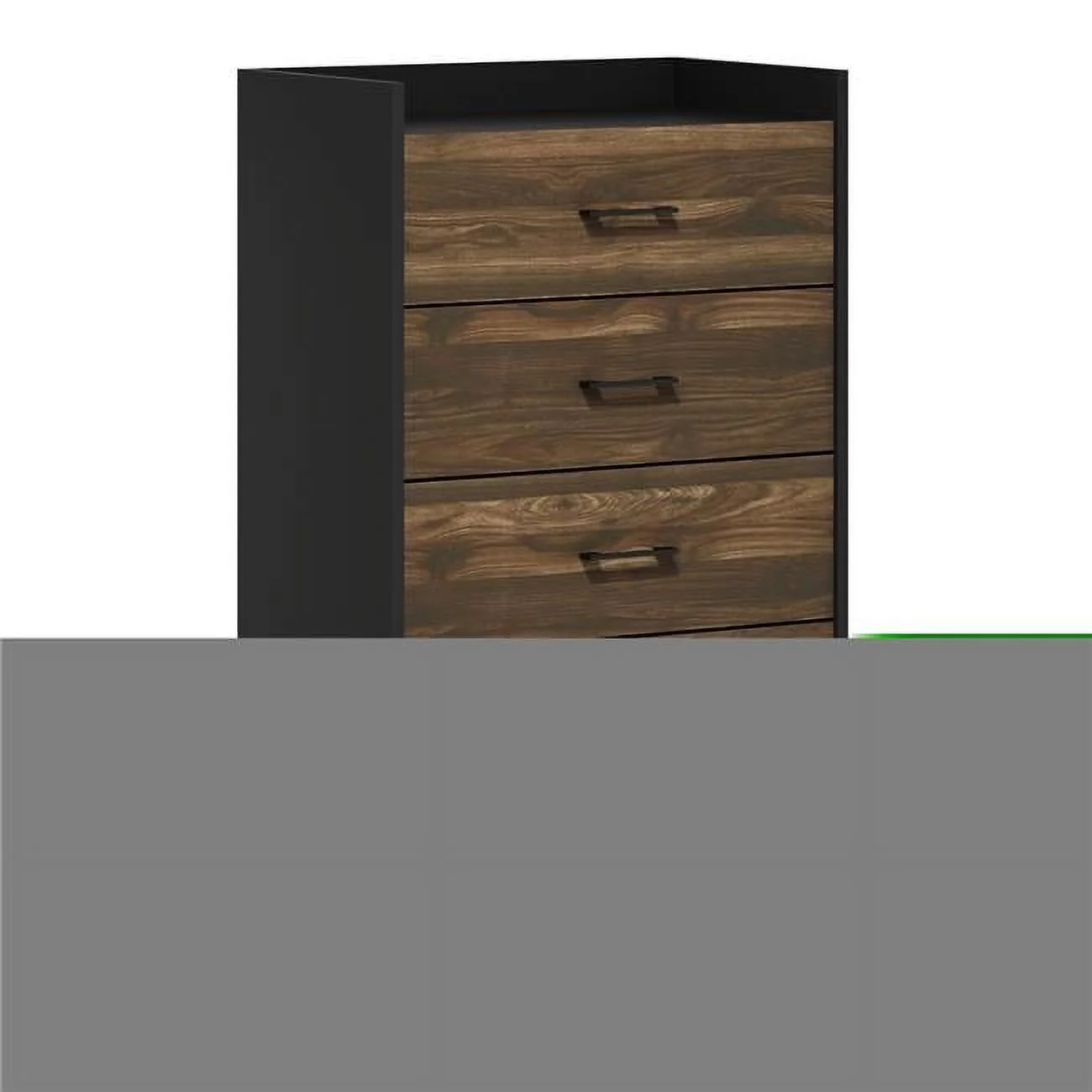 Tidur Modern Organization & Storage Handle Bedroom 5-Drawer Chest Dresser, Columbia Walnut & Black