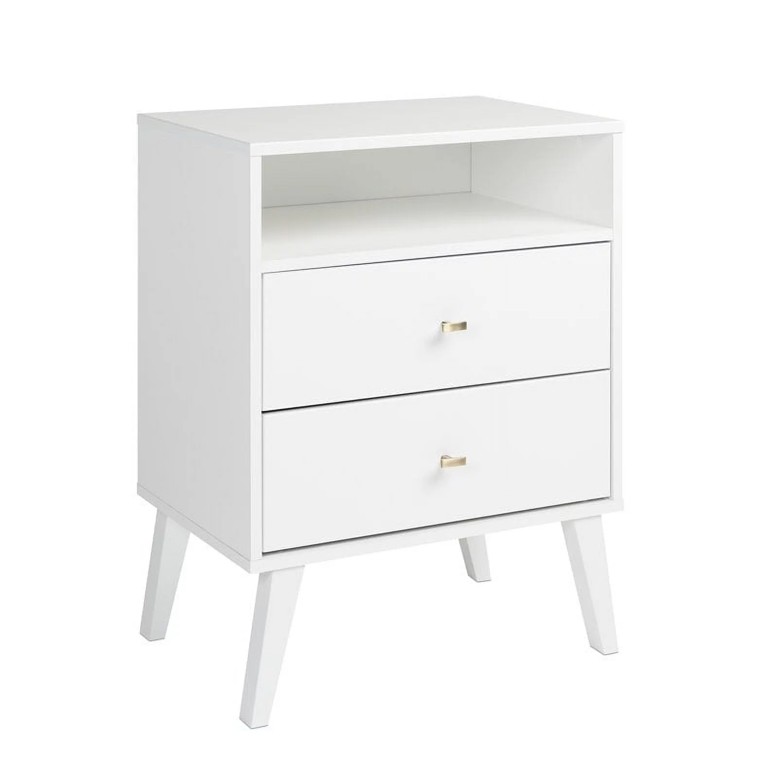 Home Square 4-Piece Set with 2 Tall Nightstands Dresser 4-Drawer Chest in White