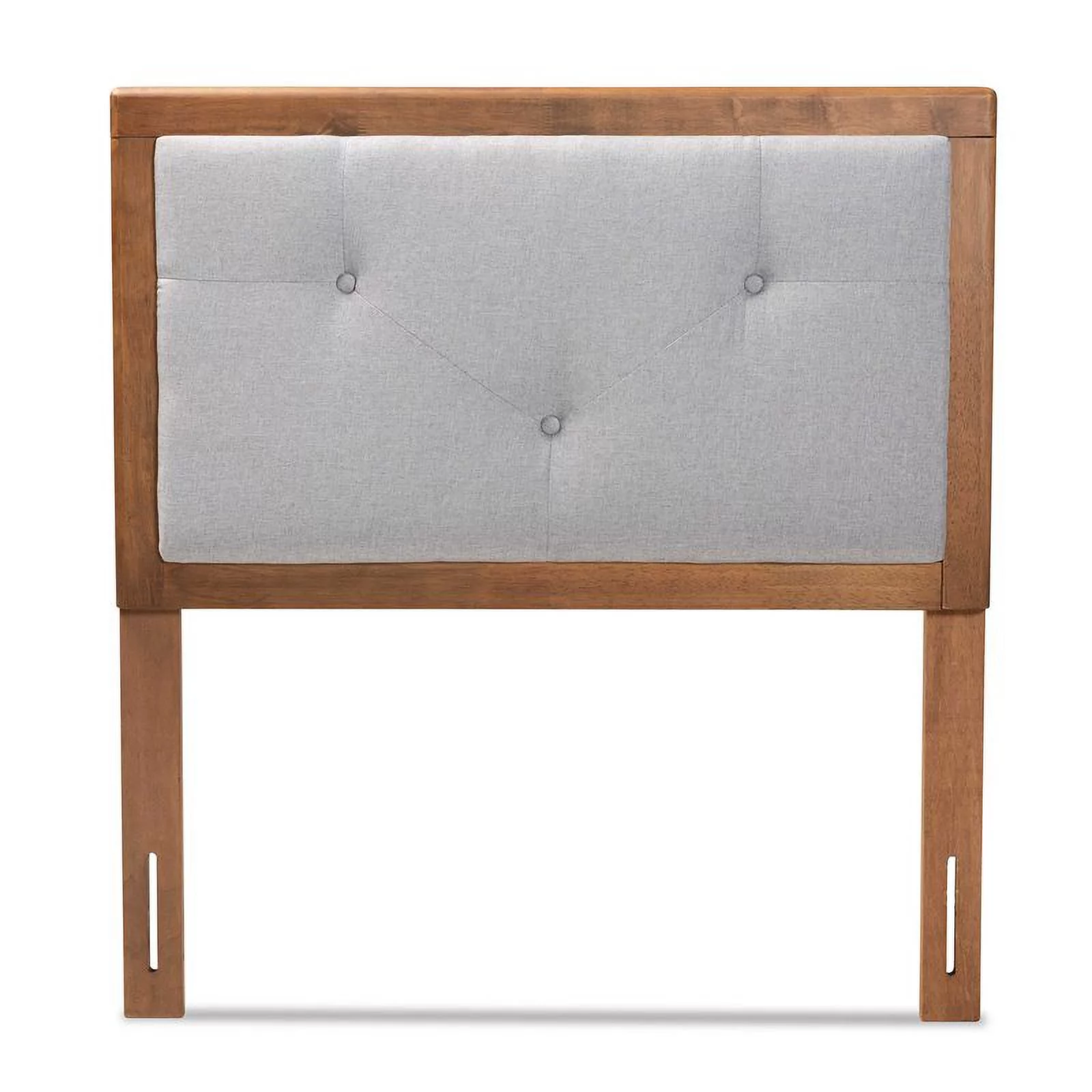 Bowery Hill Transitional Wood Twin Size Headboard in Light Gray/Walnut Brown