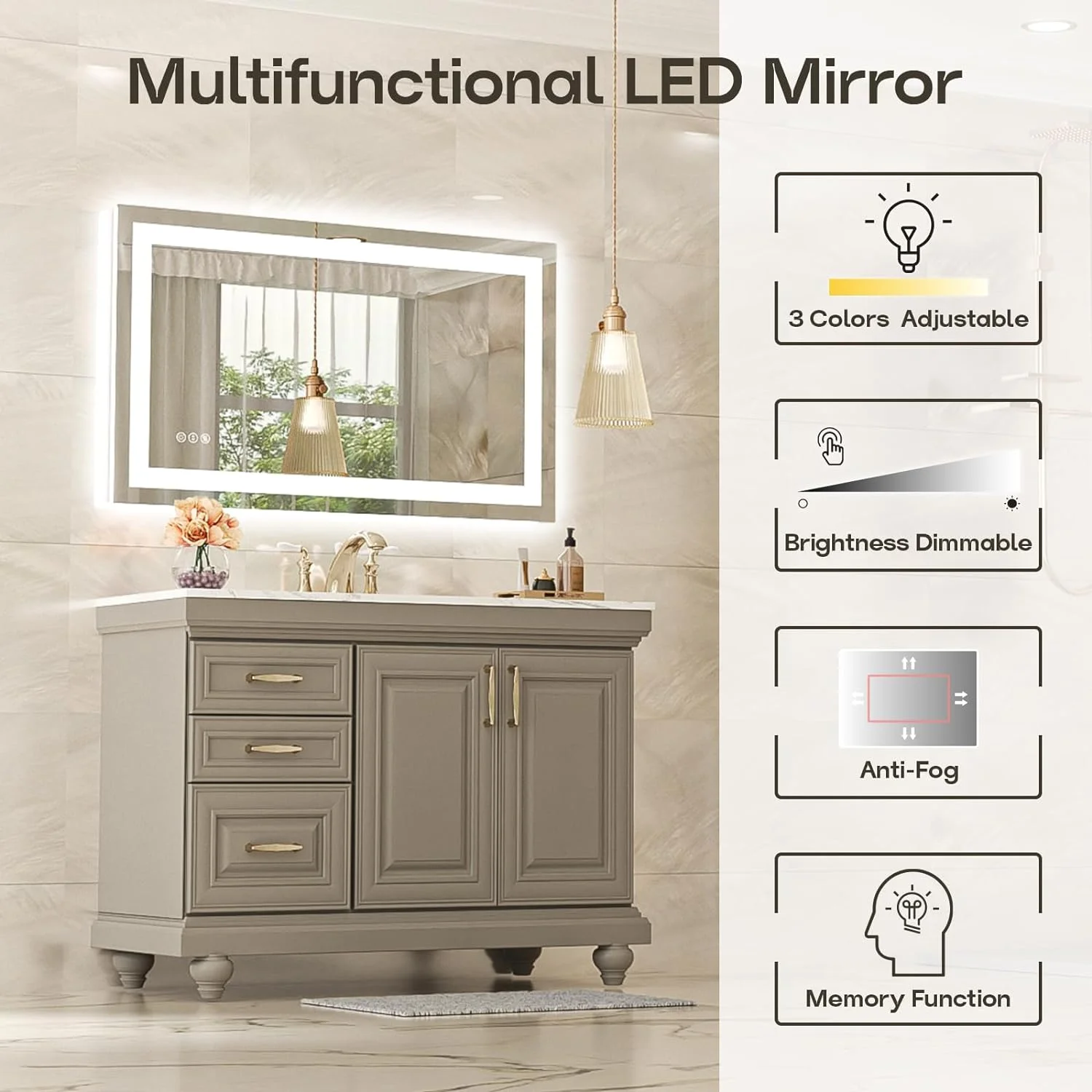 YGDU 2-Pack Black Bathroom Mirrors 24 x 36 Inch, Metal Frame Rectangle Mirror, Modern Farmhouse Vanity Mirror, Wall Mounted