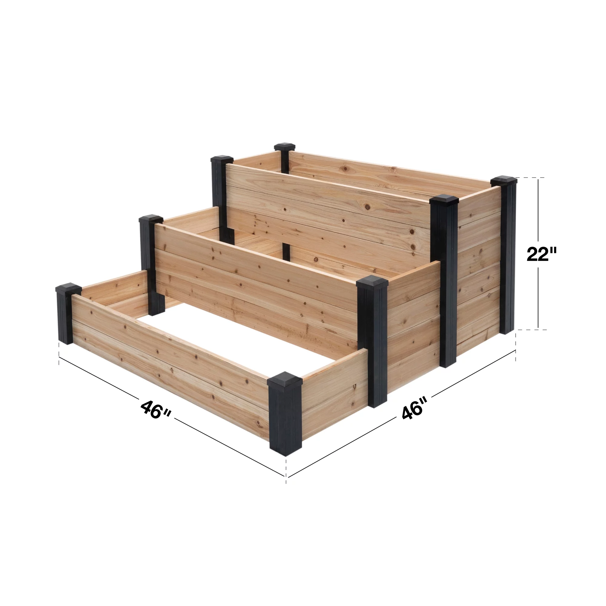 Outdoor Essentials Haven 4 ft. x 4 ft. Natural Cedar Tiered Garden Bed (22 in. Height)