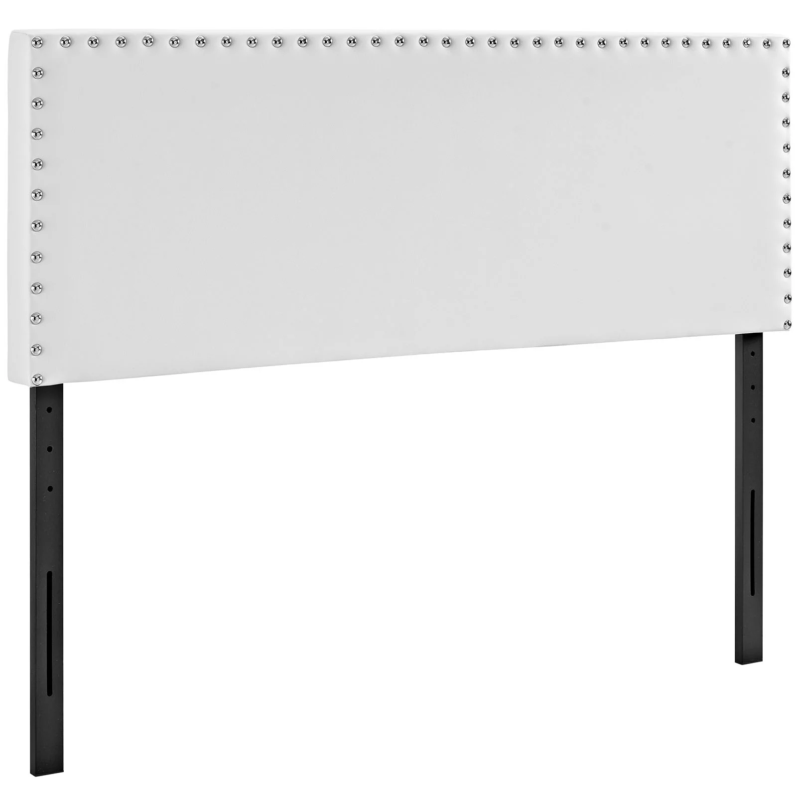 Modern Contemporary Urban Design Bedroom King Size Headboard, White, Faux Leather Wood