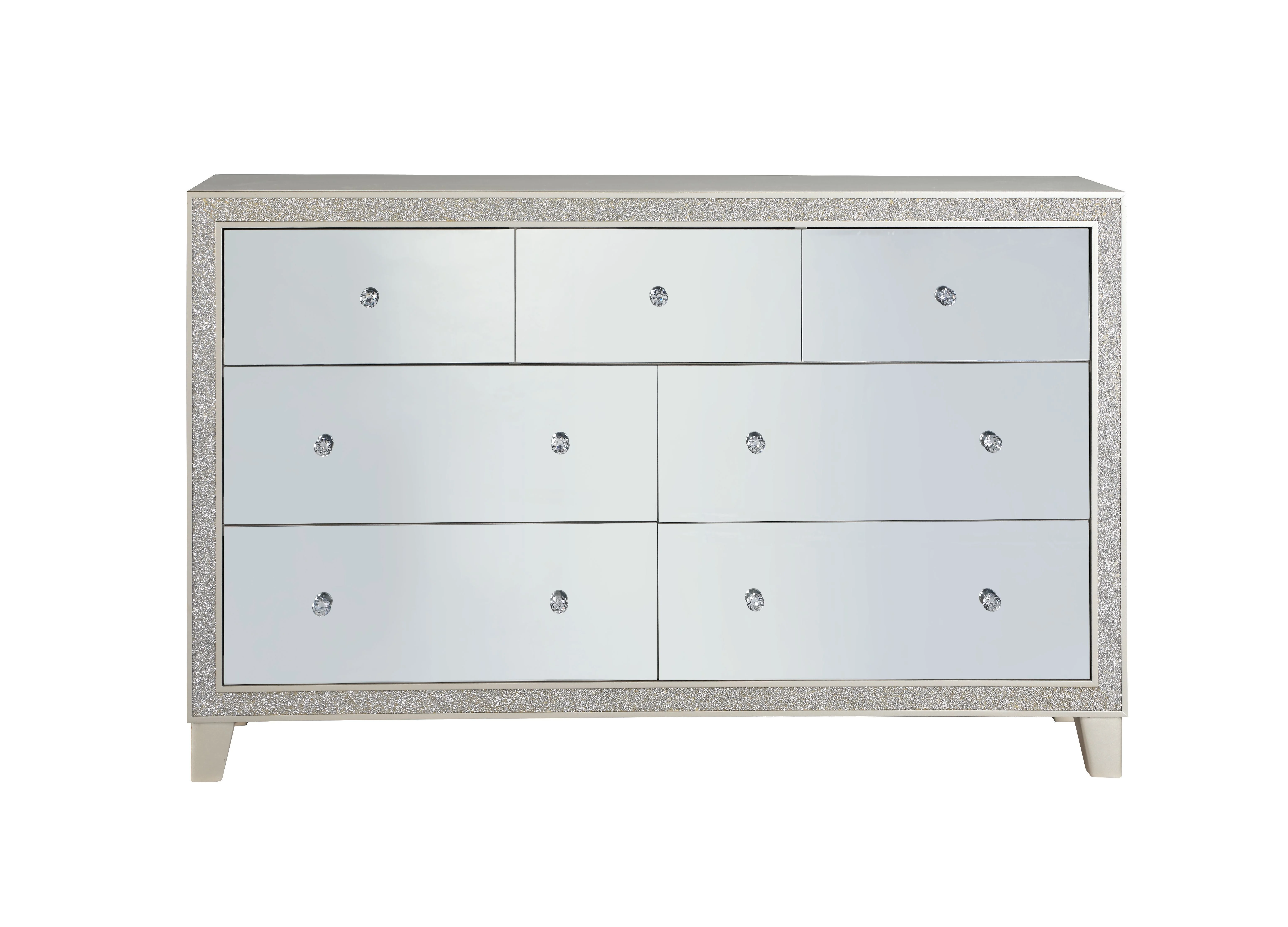 Elegant Mirrored Dresser with Champagne Finish - Transform Your Bedroom