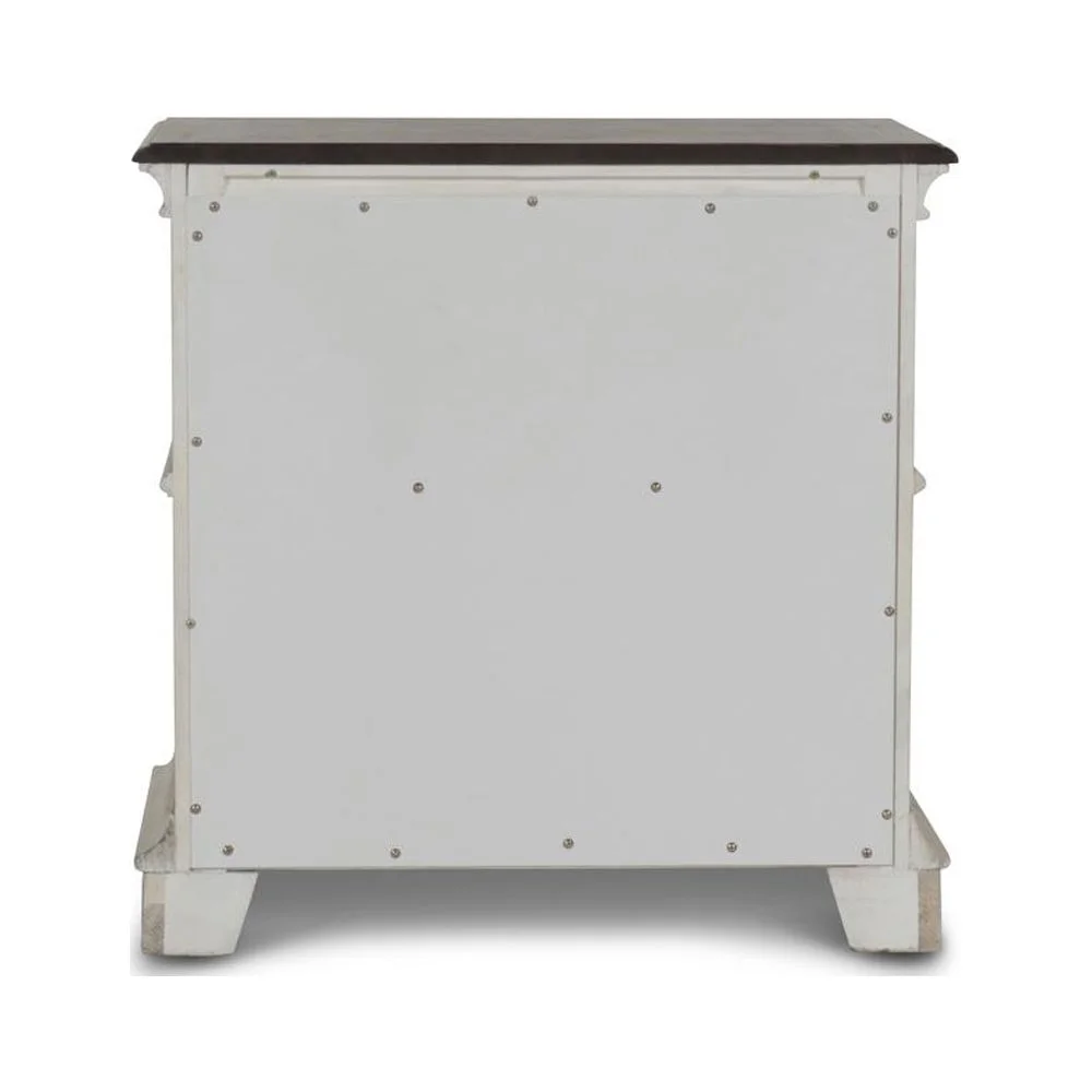 New Classic Furniture Anastasia Solid Wood Frame Nightstand in Antique White