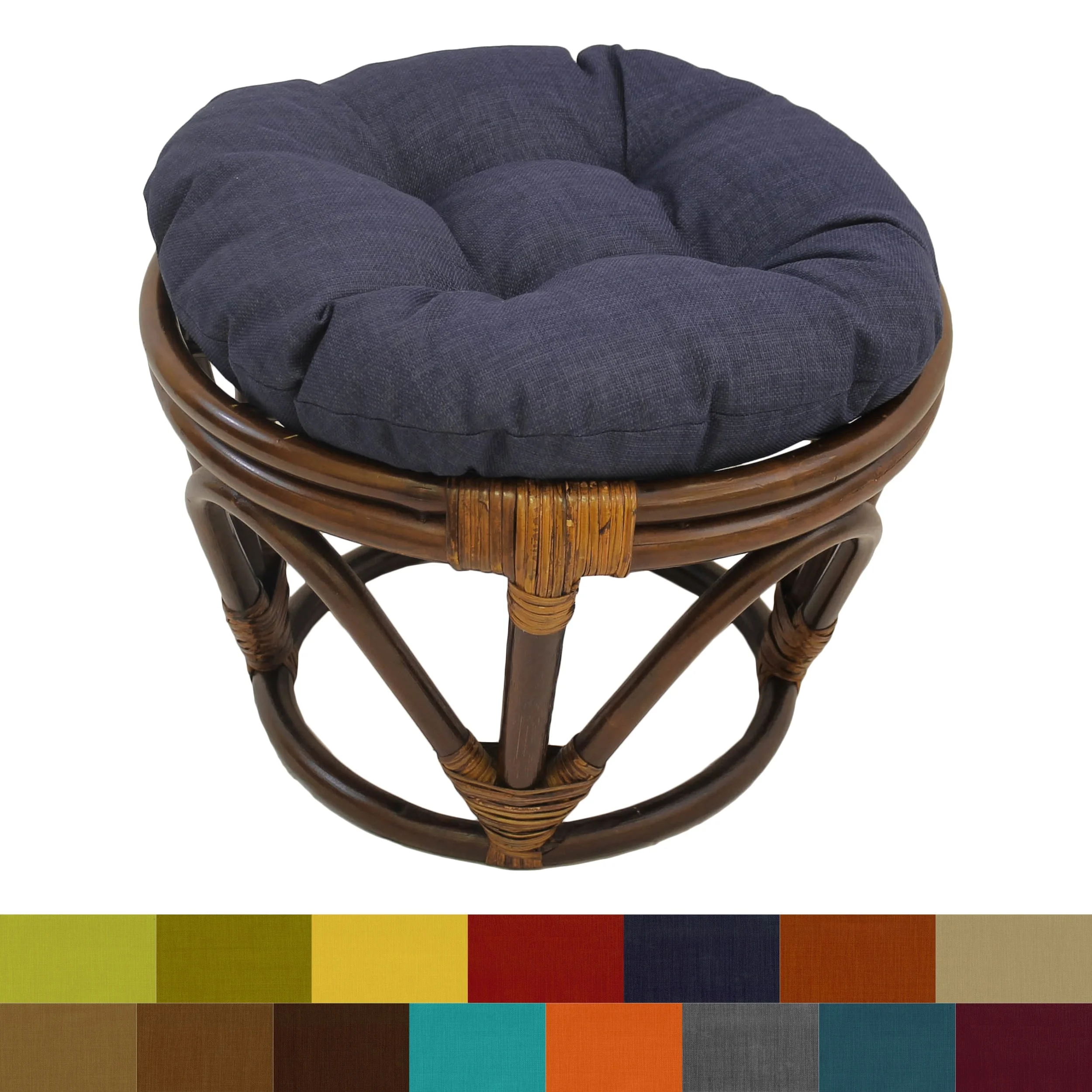 International Caravan Bali 18 in. Rattan Footstool Ottoman