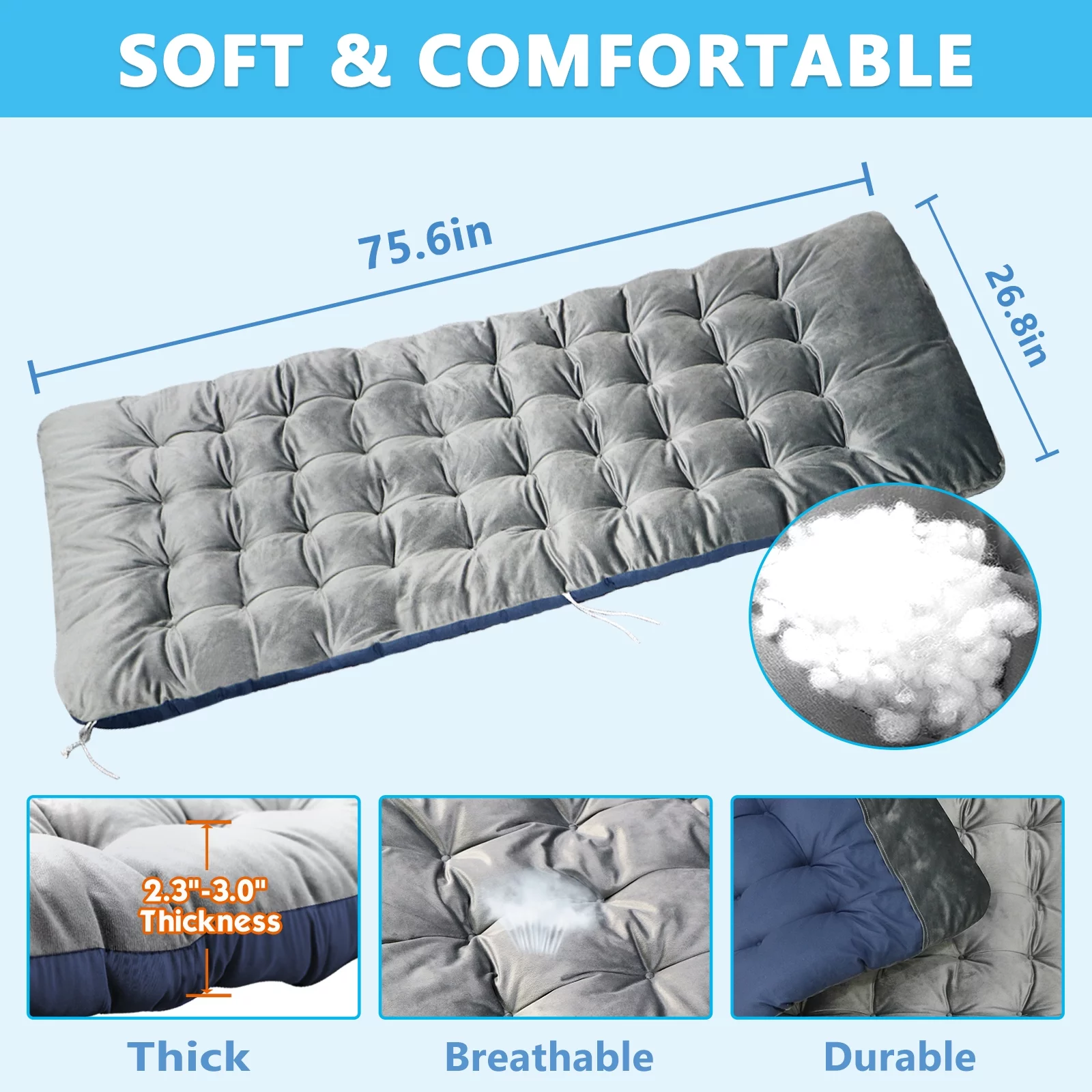 NAIZEA Folding Camping Cot, 75