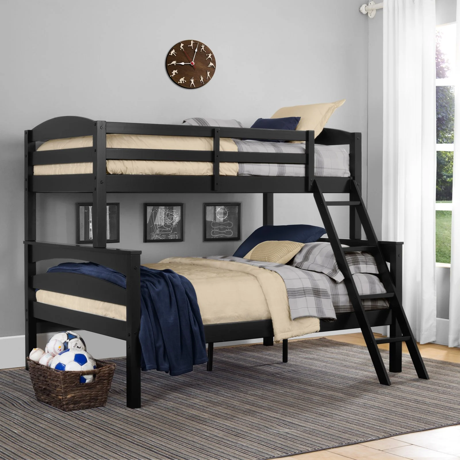Dorel Living Brady Twin over Full Bunk Bed in Espresso