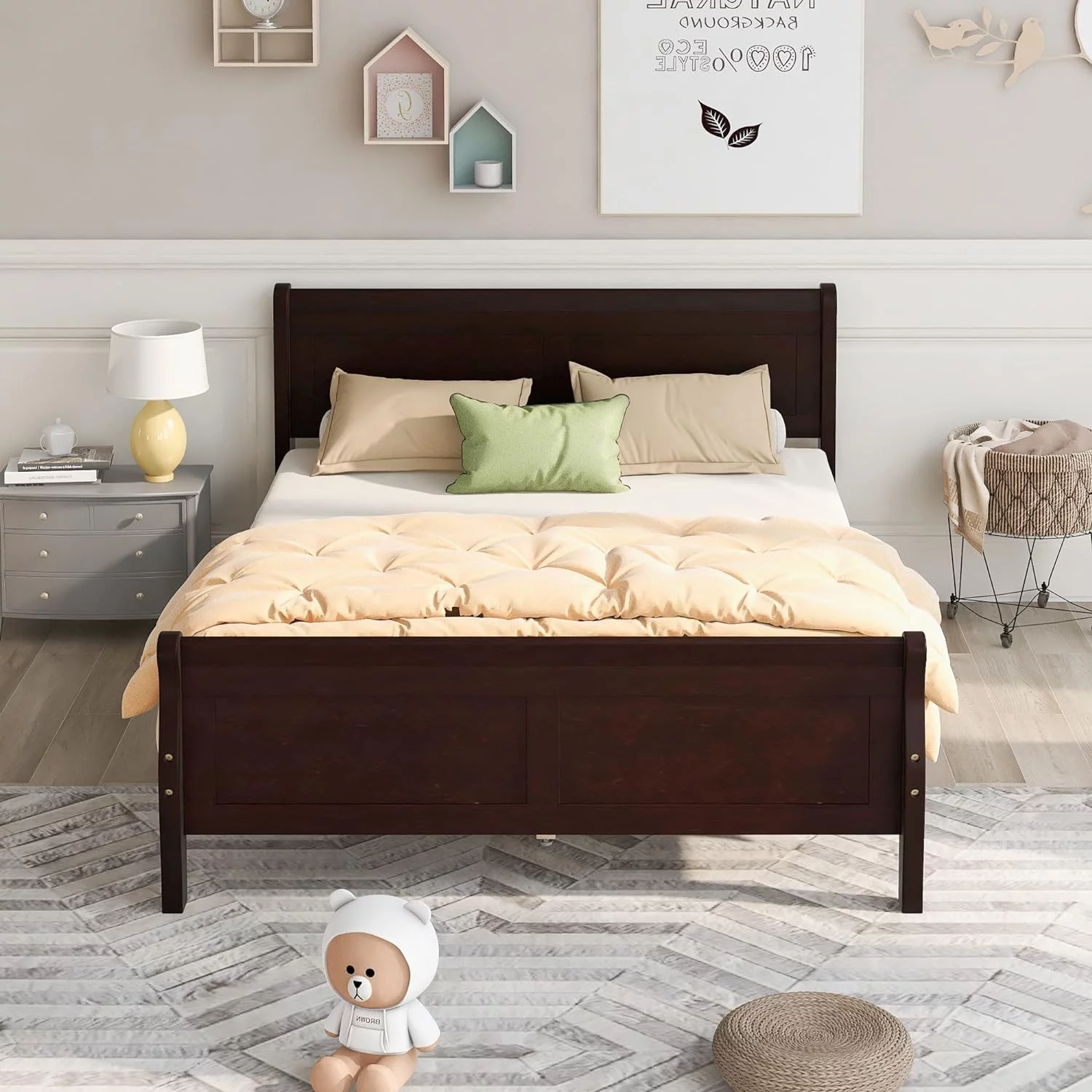 Queen Size Platform Bed Frame With Headboard And Footboard