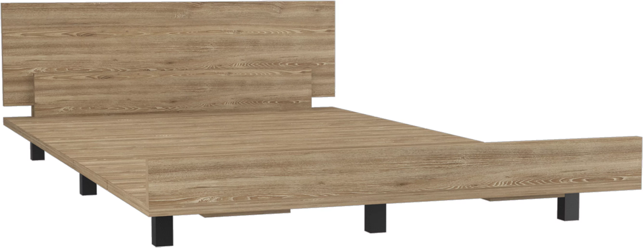 TUHOME Kaia Bed Base with Headboard, Twin, Pine