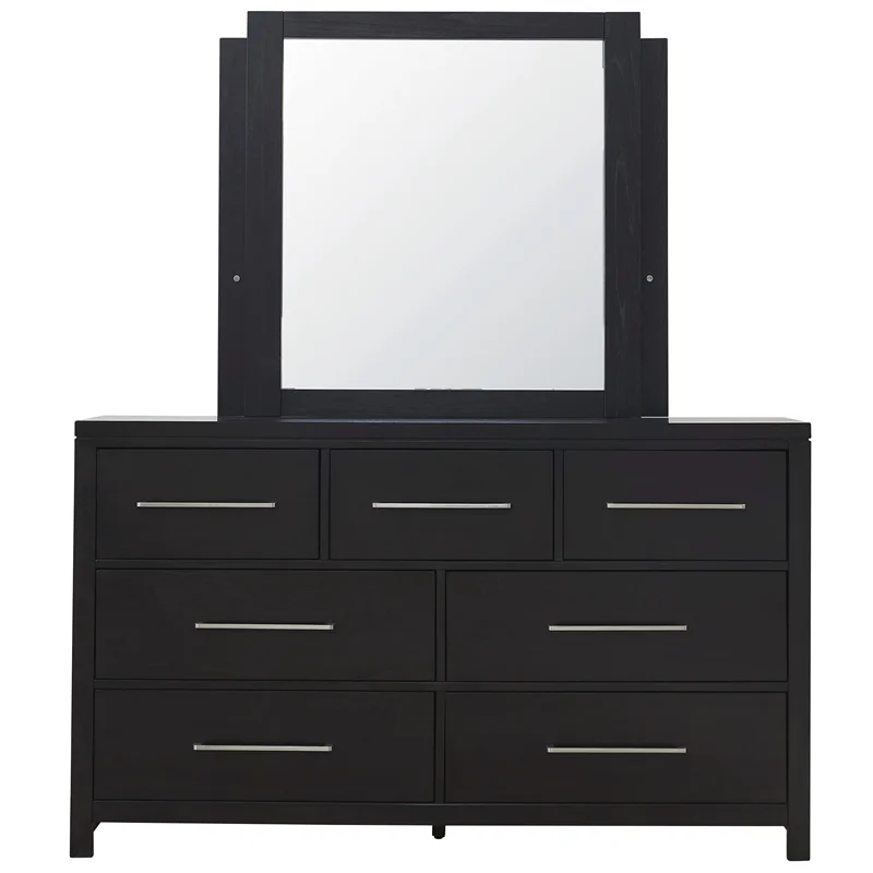 Progressive Furniture B117-23-50 Foxfire Drawer Dresser & Mirror, Midnight