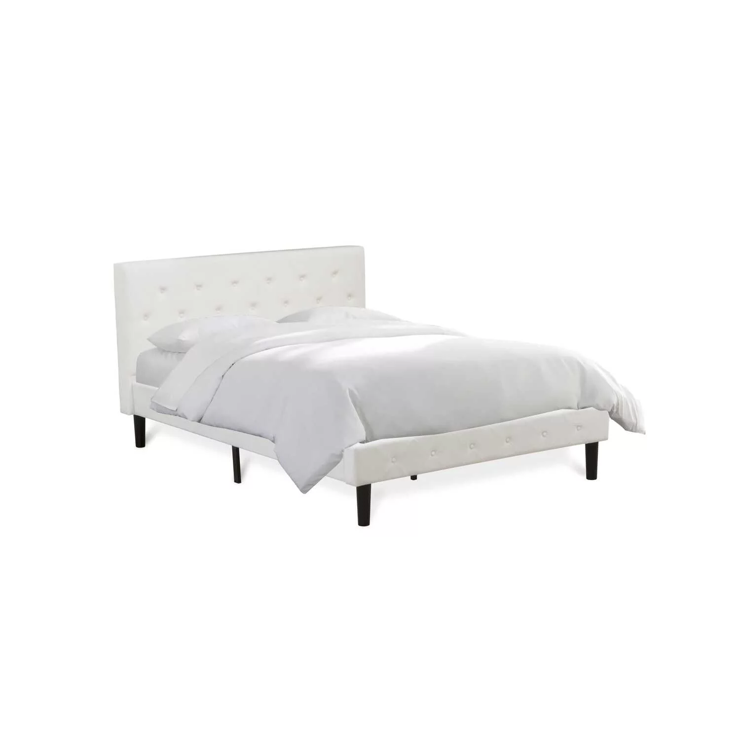 East West Furniture Nolan 3-Piece Wood Queen Bedroom Set in White & Burgundy