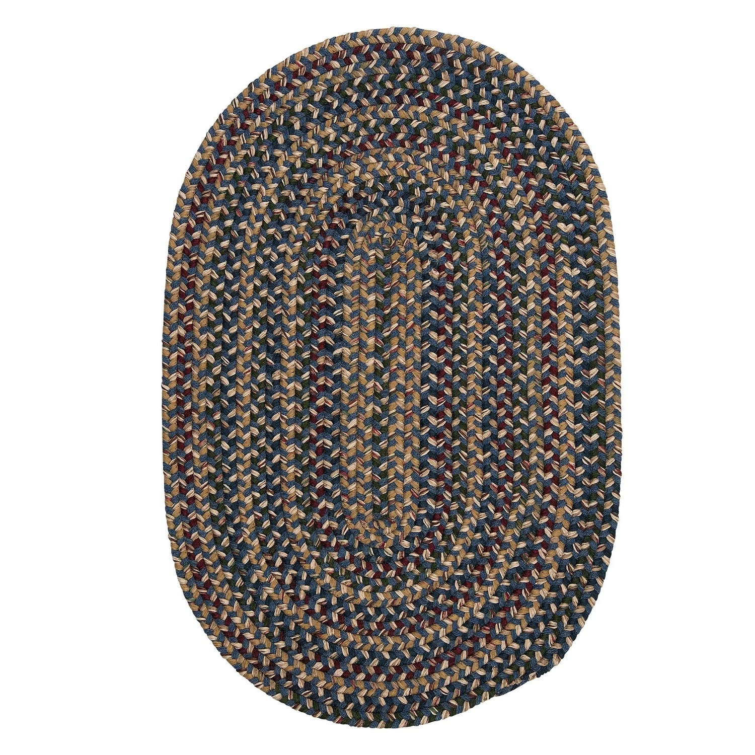 Colonial Mills Comfort Braided Area Rug Blue 4' x 6' Oval 4' x 6'