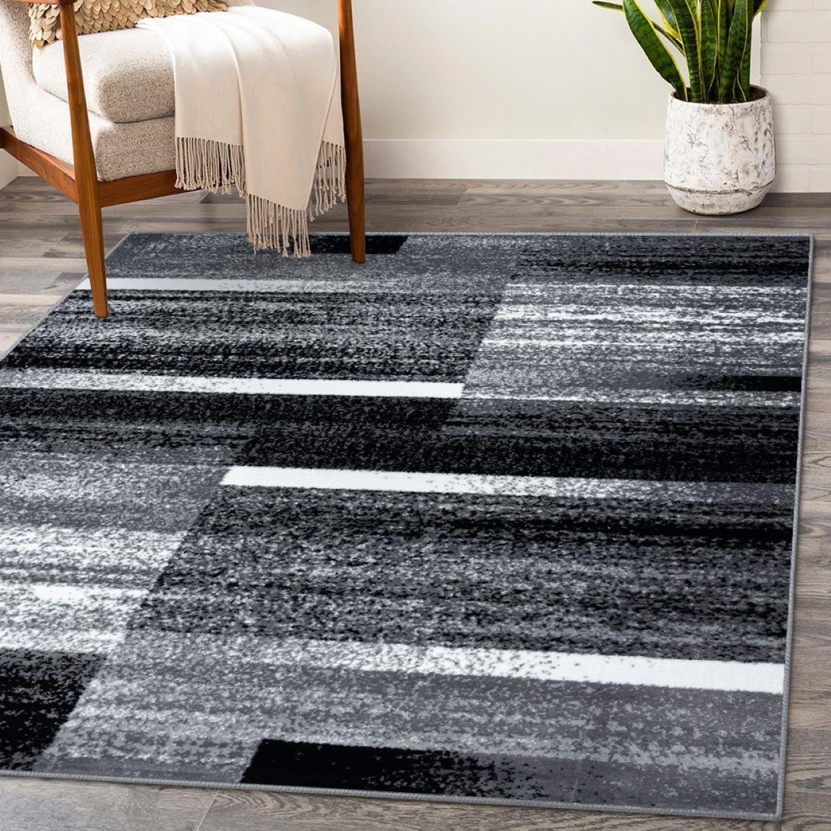 Luxe Weavers Art Deco Abstract Geometric Gray 8x10 Area Rug for Living Rooms