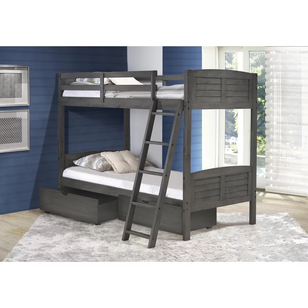 Belen Kox Twin/Twin Louver Bunk Bed, Drawers Or Trundle Not Included