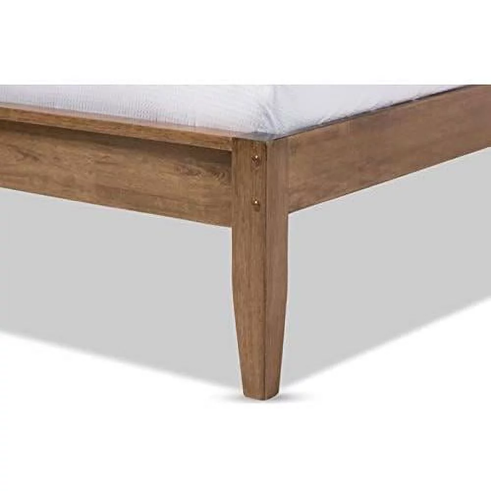 Edeline -Century Modern Solid Walnut Wood Curvaceous Slatted King Size Platform Bed