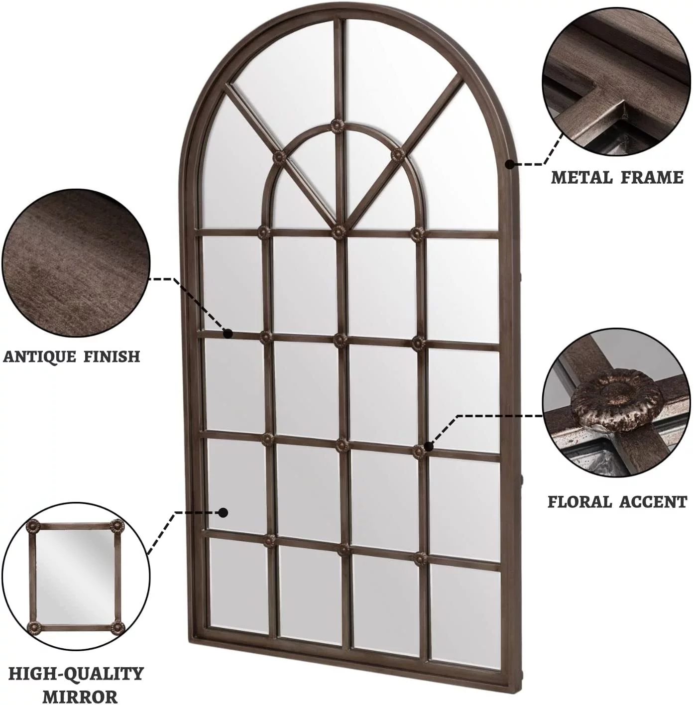 YGDU Gold Arched Mirror, 19