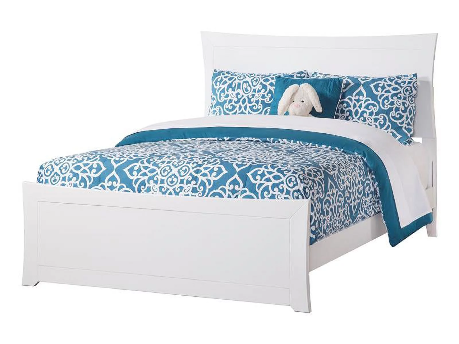 AFI Metro Full Wood Platform Bed Frame with Panel Headboard & Footboard, White
