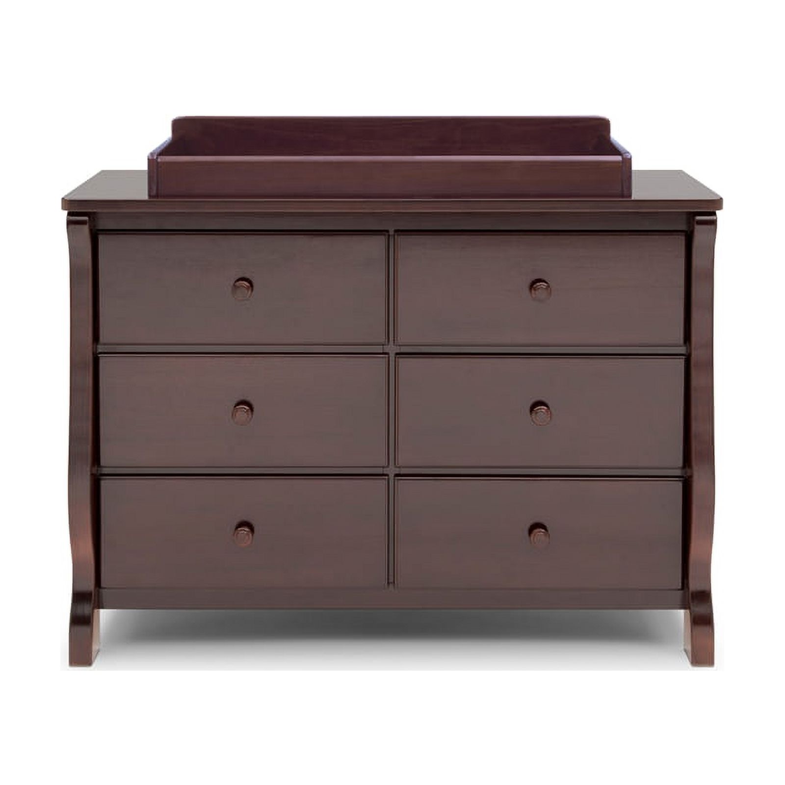 Pemberly Row Universal 6-Drawer Engineered Wood Dresser in Dark Chocolate