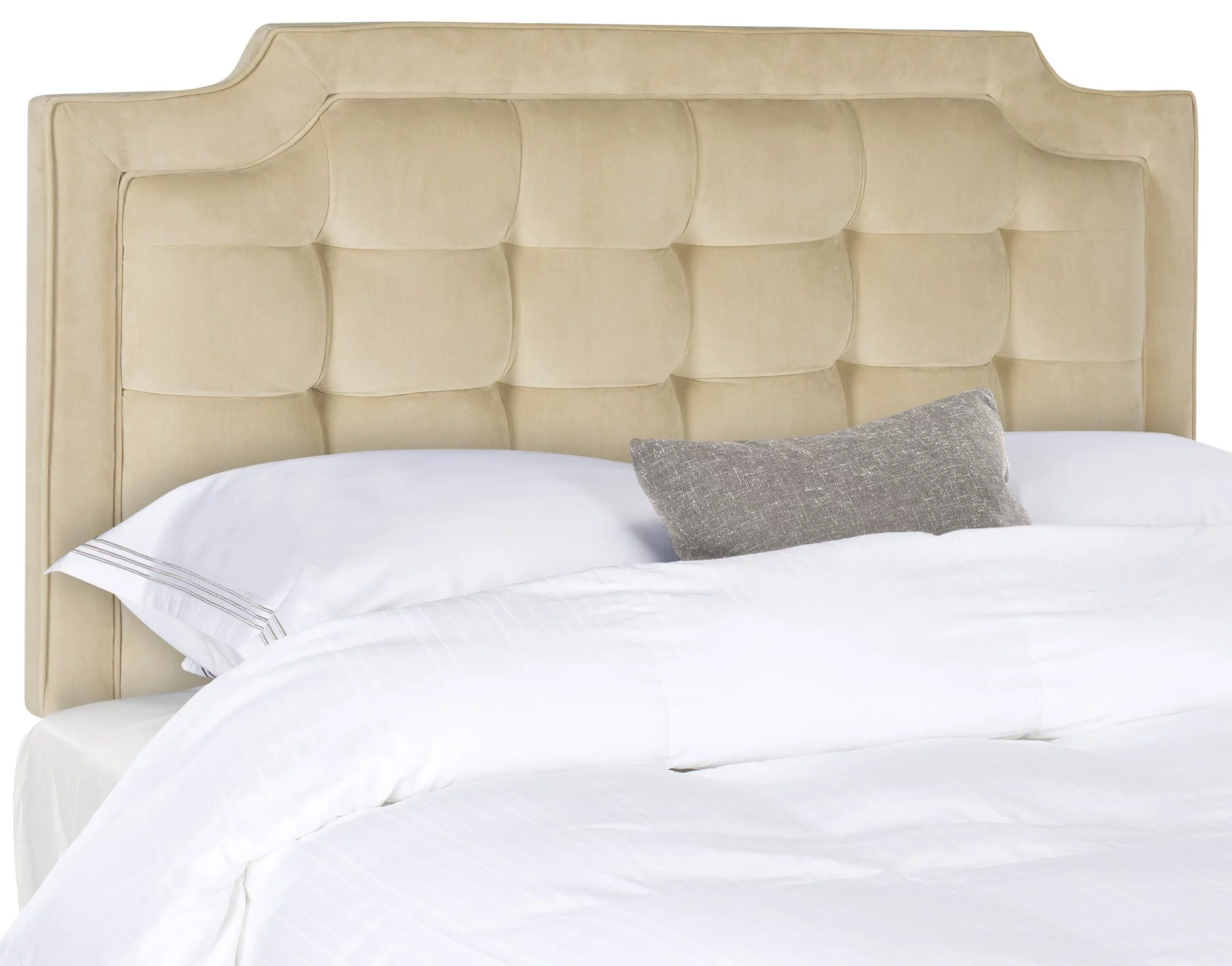SAFAVIEH Sapphire Modern Glam Tufted Headboard, King, Buckwheat