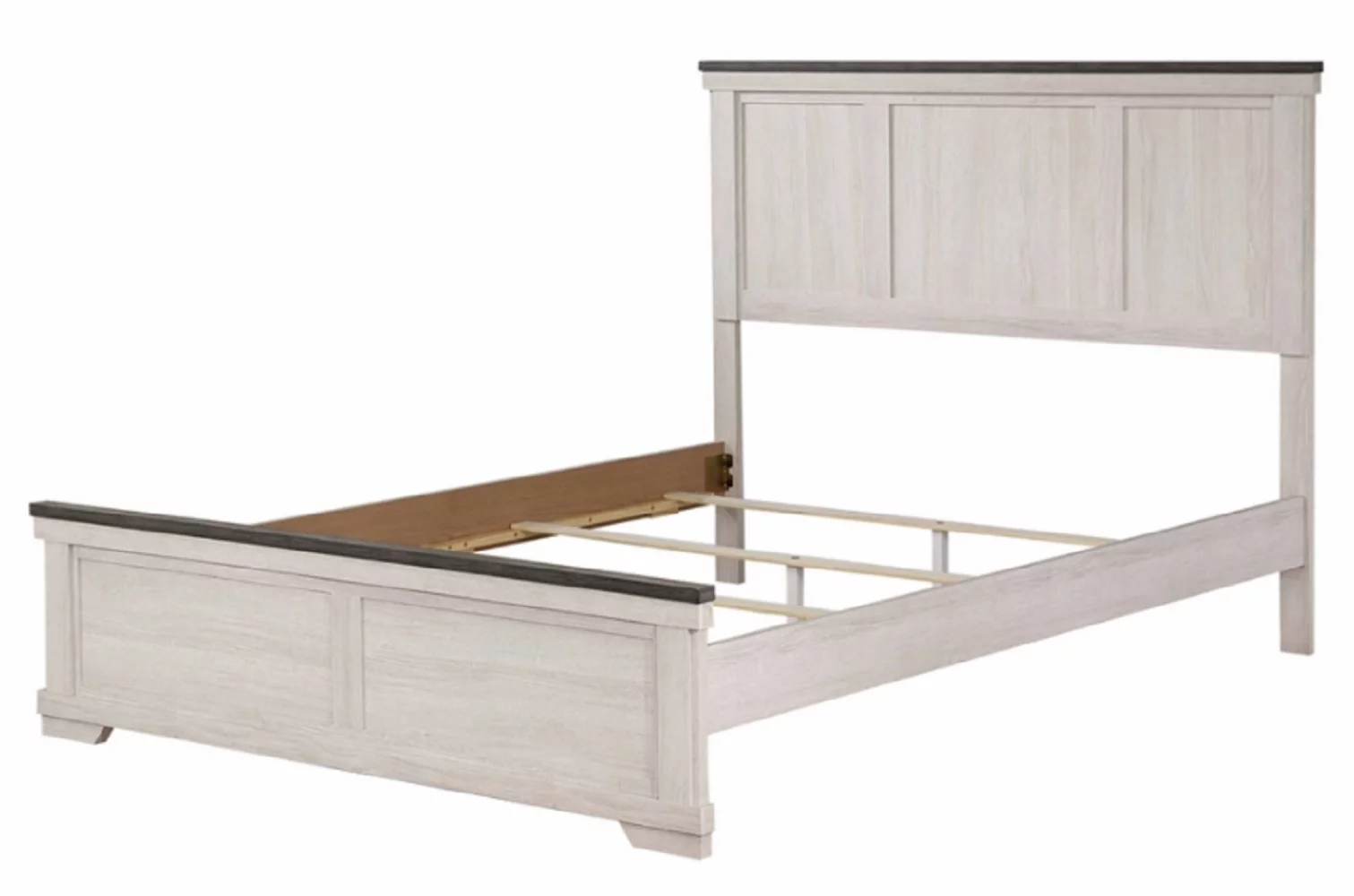 Contemporary 1pc Cottage Style Panel Full Size Bed Bedroom Wooden Furniture Chalk Finish