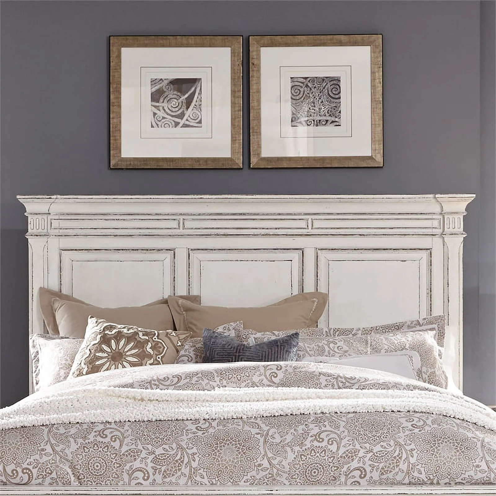 Abbey Park White King Panel Headboard