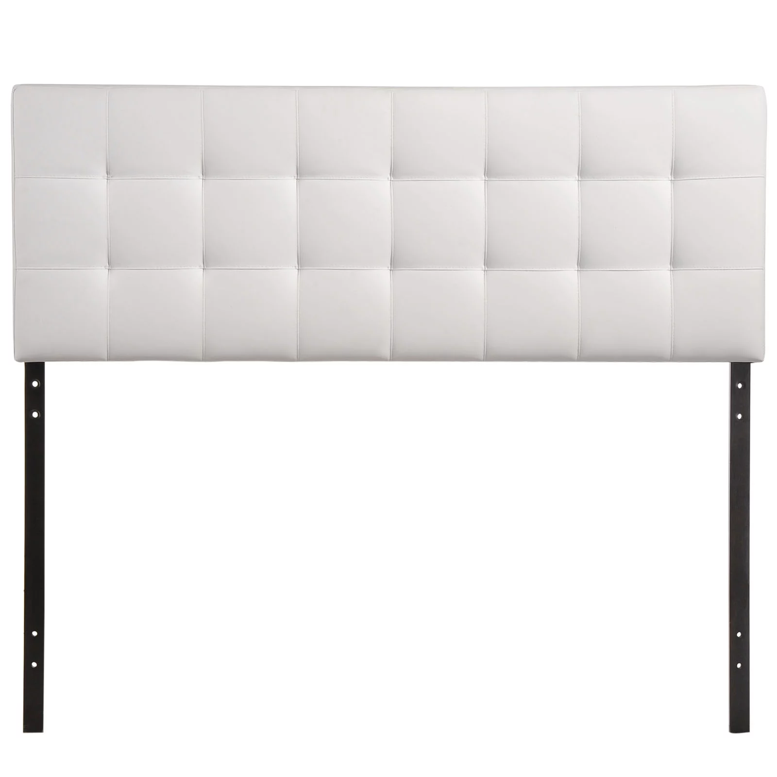 Modern Contemporary Full Size Vinyl Headboard, White Faux Leather