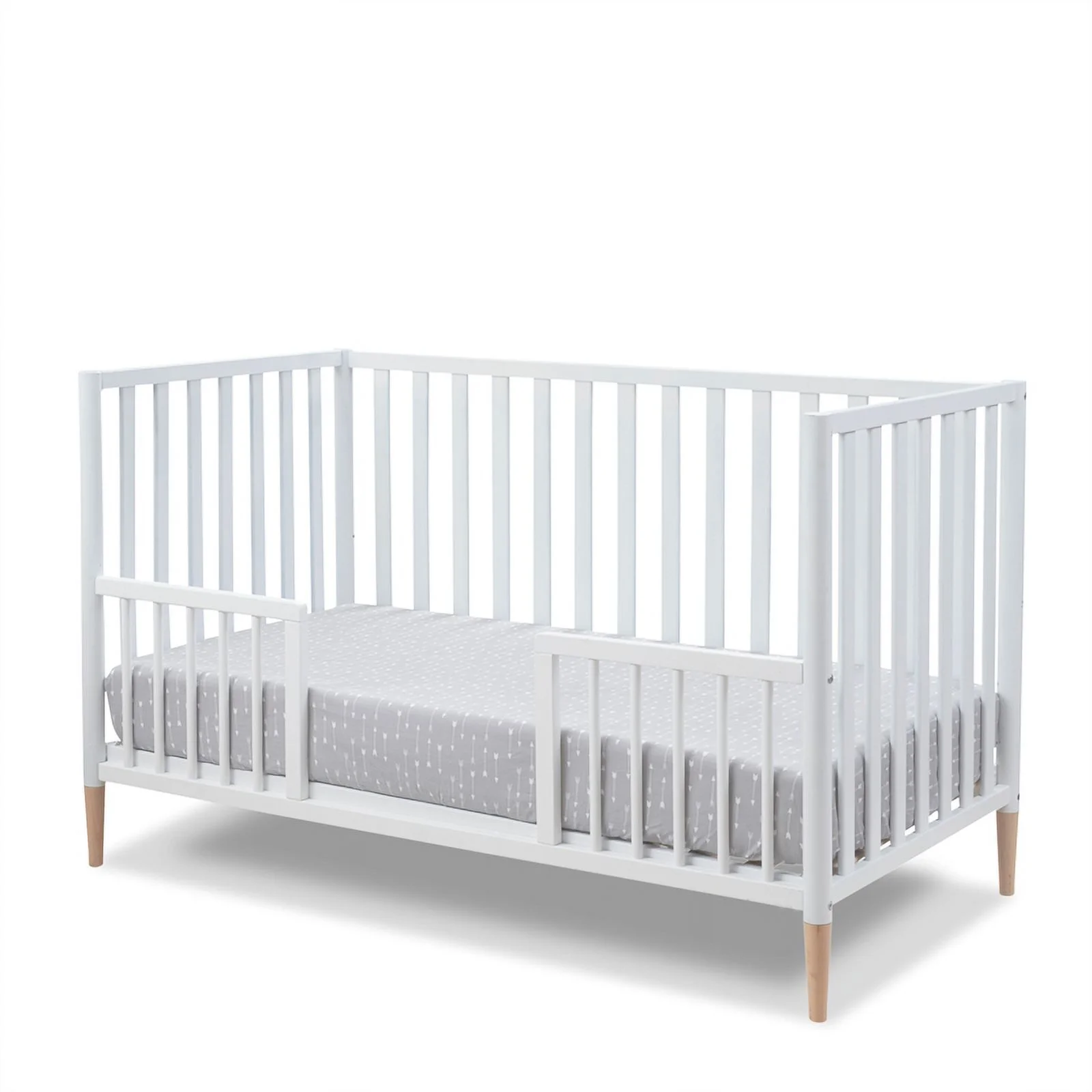 Sorelle Mia 3-in-1 Convertible Crib in White & Natural Wood