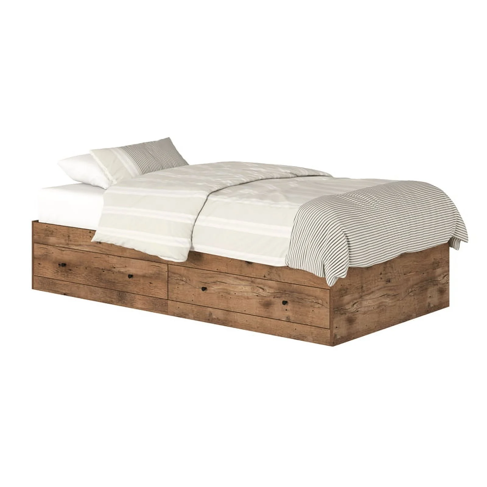Sauder Boulevard Cafe Engineered Wood Mates Bed in Vintage Oak Finish