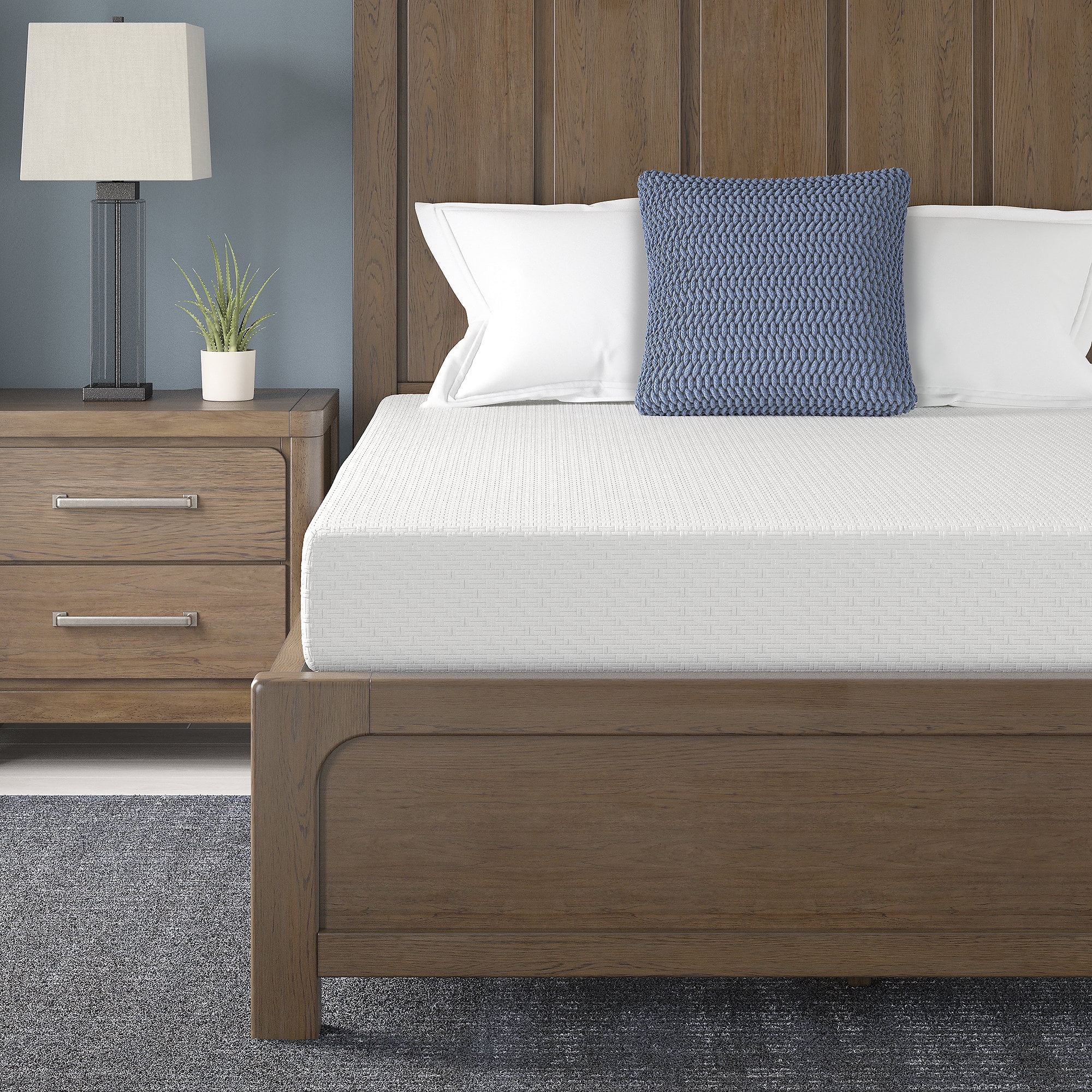 Signature Design by Ashley Chime 8 Inch Memory Foam King Mattress in a Box, White