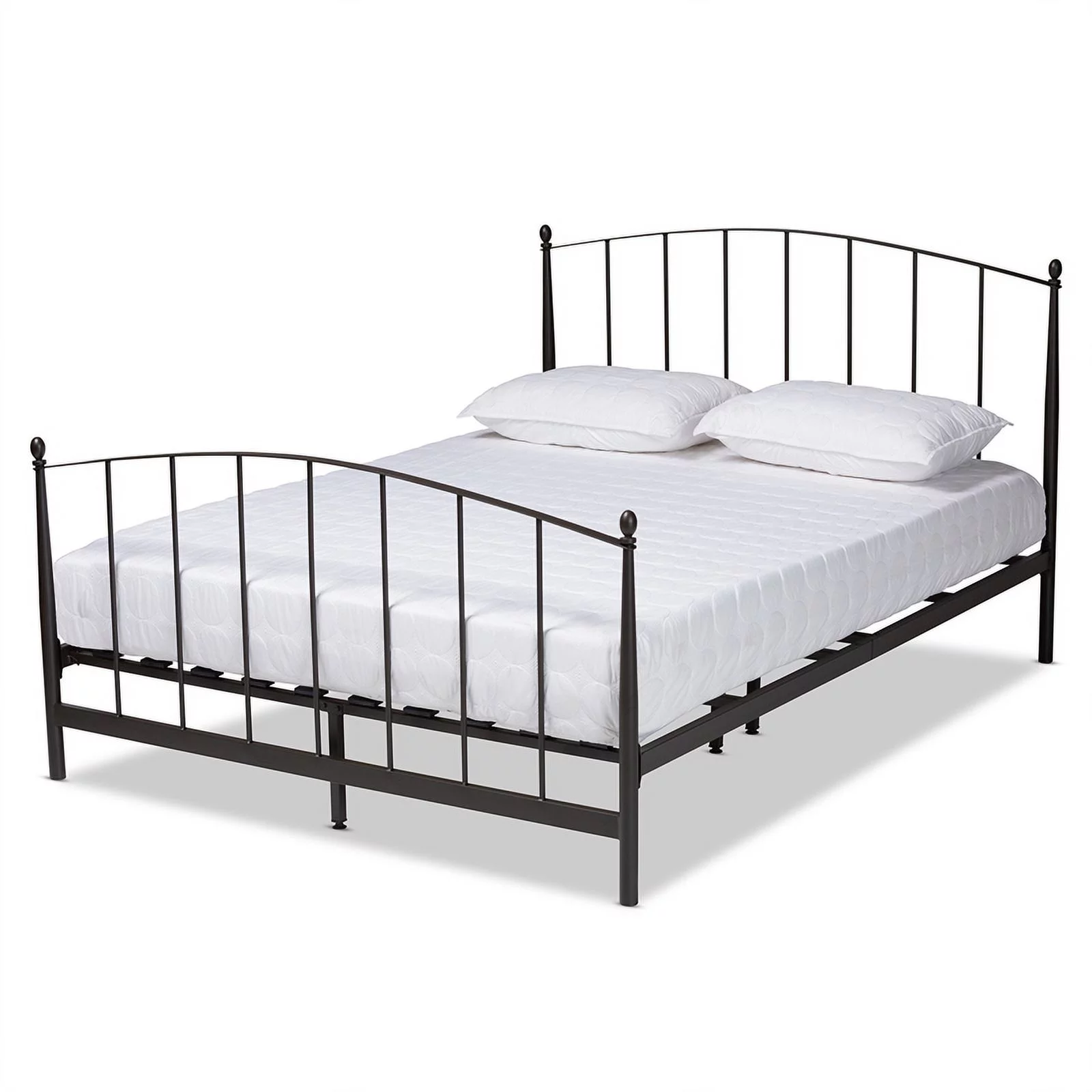 Bowery Hill Modern Black Finished Metal Queen Size Platform Bed