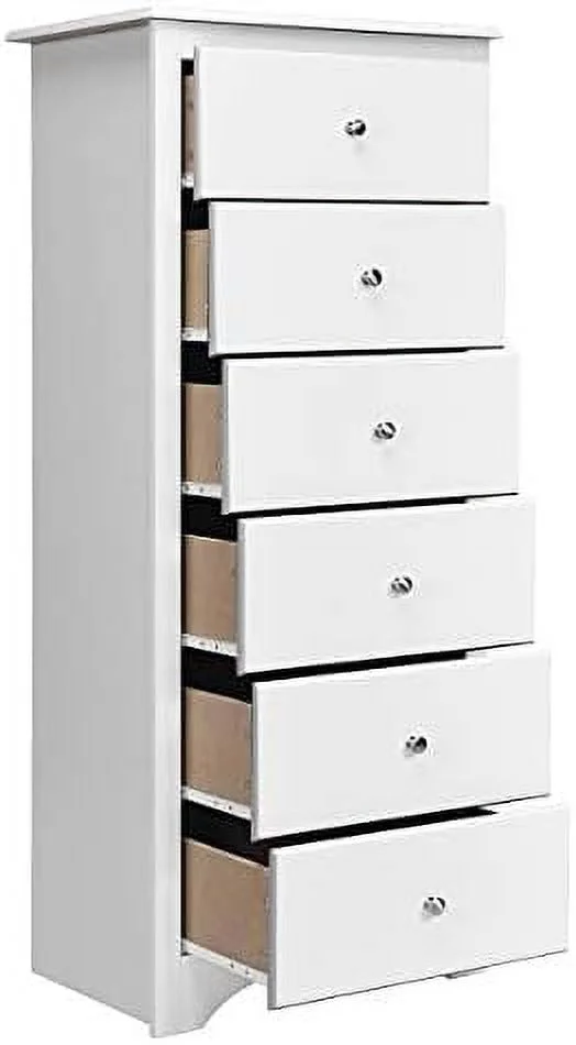 NLIBOOMLife 6 Dresser Chest Free Standing Wooden Cabinet w/Metal Handles Classic Tall Dresser Organizer Multi-Functional Home for Hallway Living Room Grey