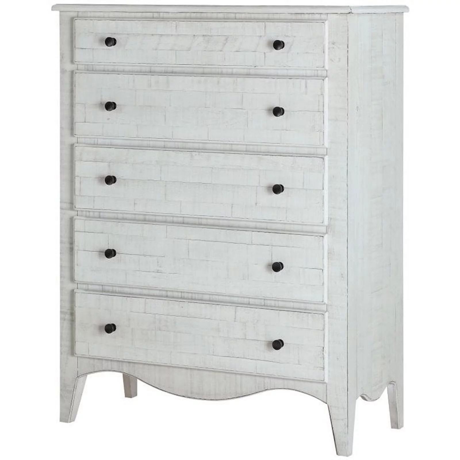 Modus Ella 5 Drawer Solid Wood Chest in Weathered White Wash