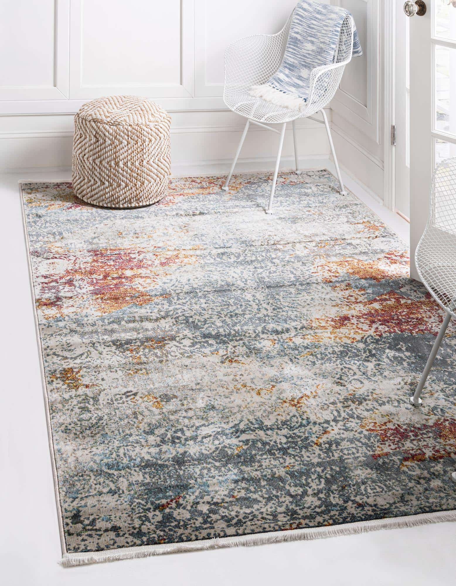 Unique Loom Panamericana Baracoa Rug Cream/Blue 6' 1