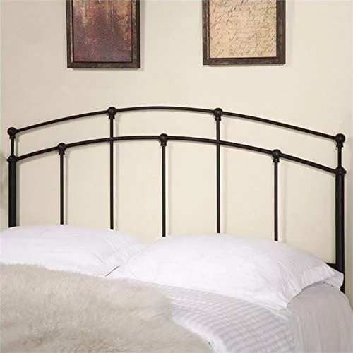 Bowery Hill Modern Full Queen Metal Spindle Headboard in Black
