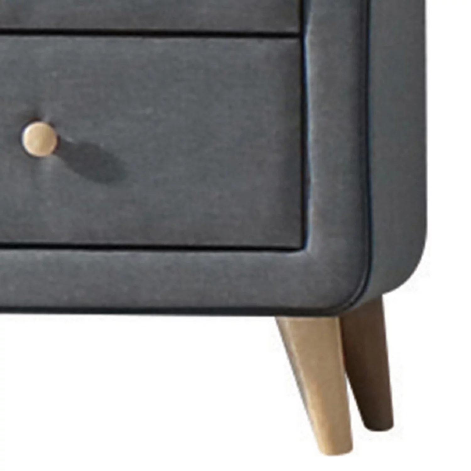 Benzara Transitional Style Wood and Fabric Upholstery Dresser with 6 Drawers, Gray