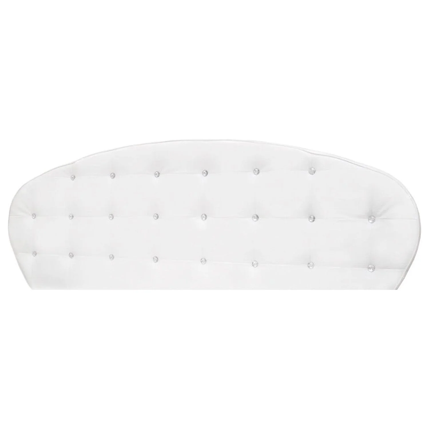 Best Master France Faux Leather Queen Platform Bed in White High Gloss