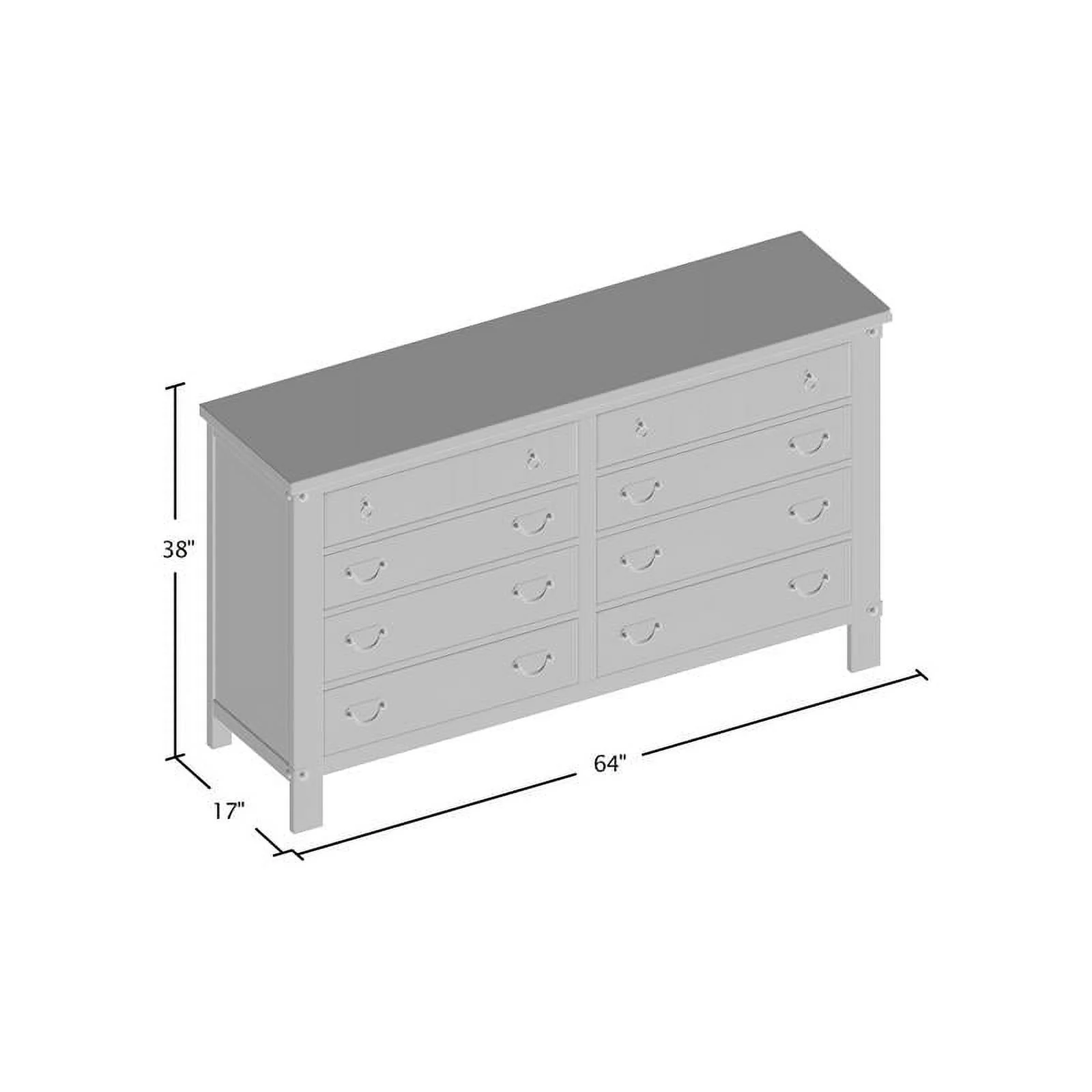 Furniture of America Sesco Cottage Wood 8-Drawer Dresser in Brown Elm