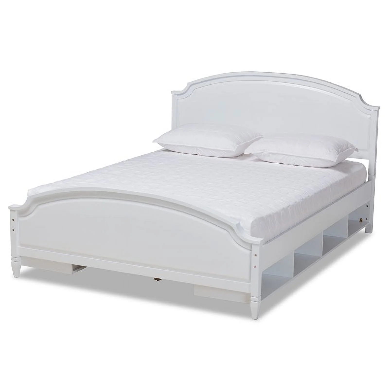 Bowery Hill White Finished Wood Full Size Storage Platform Bed
