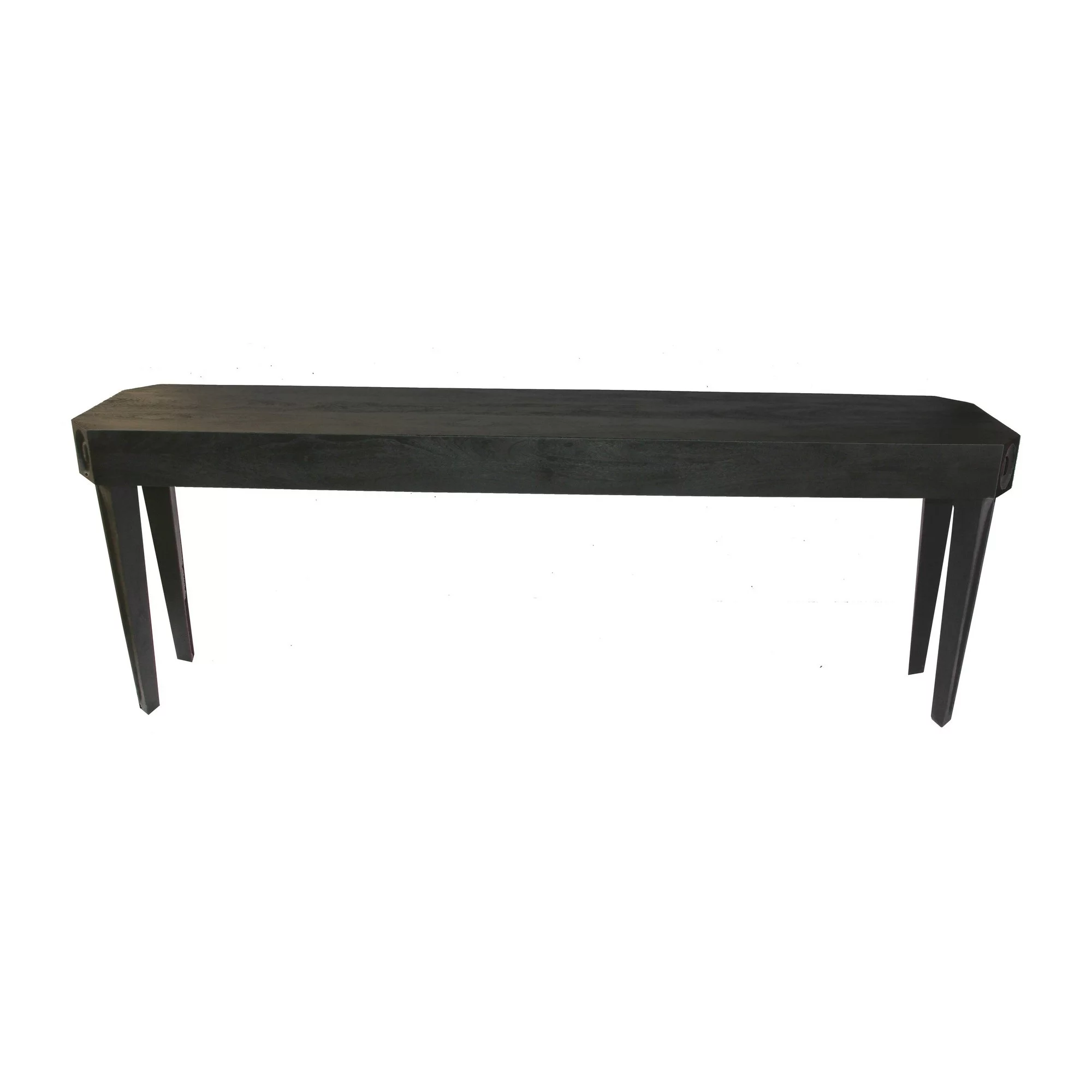 84 Inch Console Sideboard Table, Classic Acacia Wood Frame in Black Finish