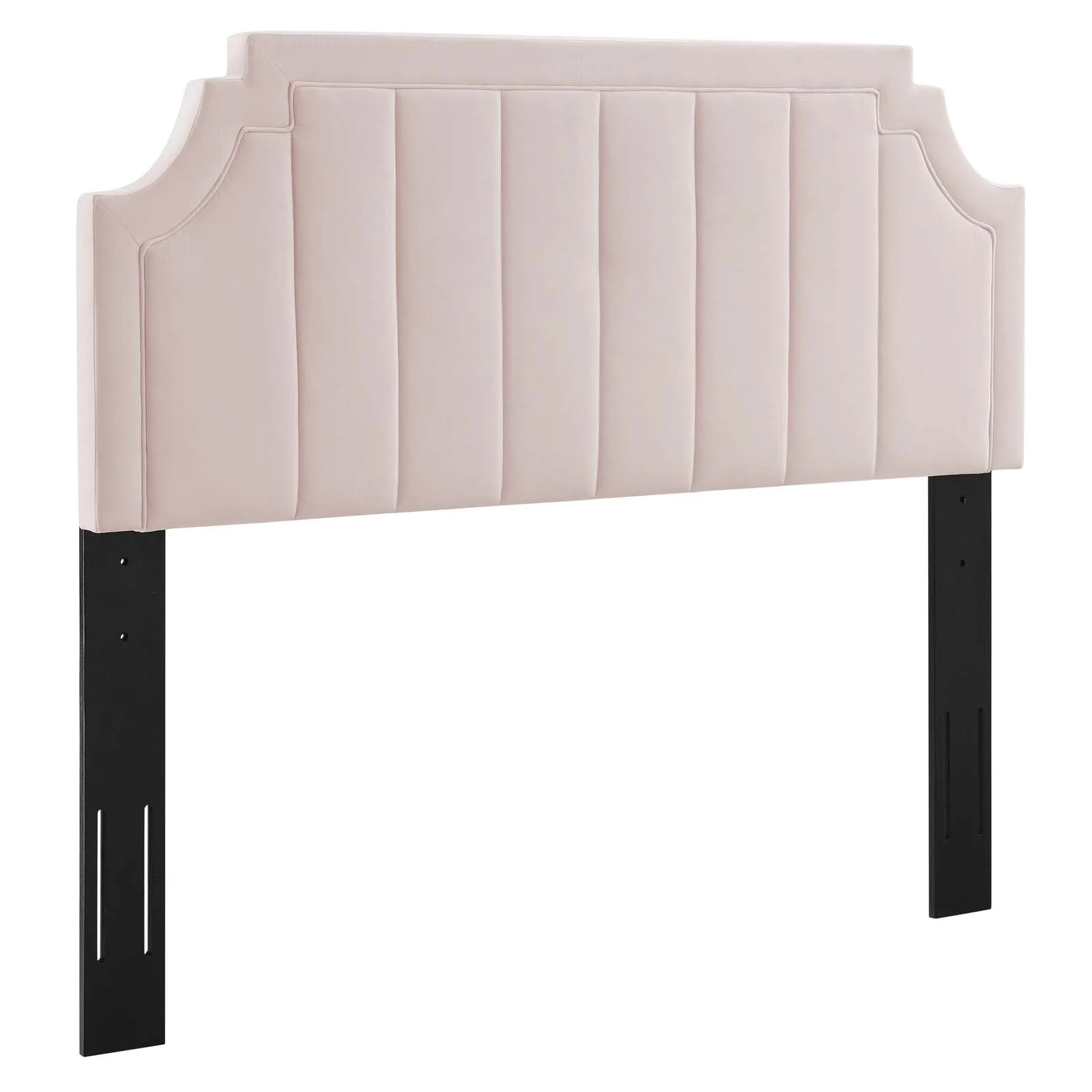 Modway Alyona Channel Tufted Performance Velvet King/California King Headboard in Pink